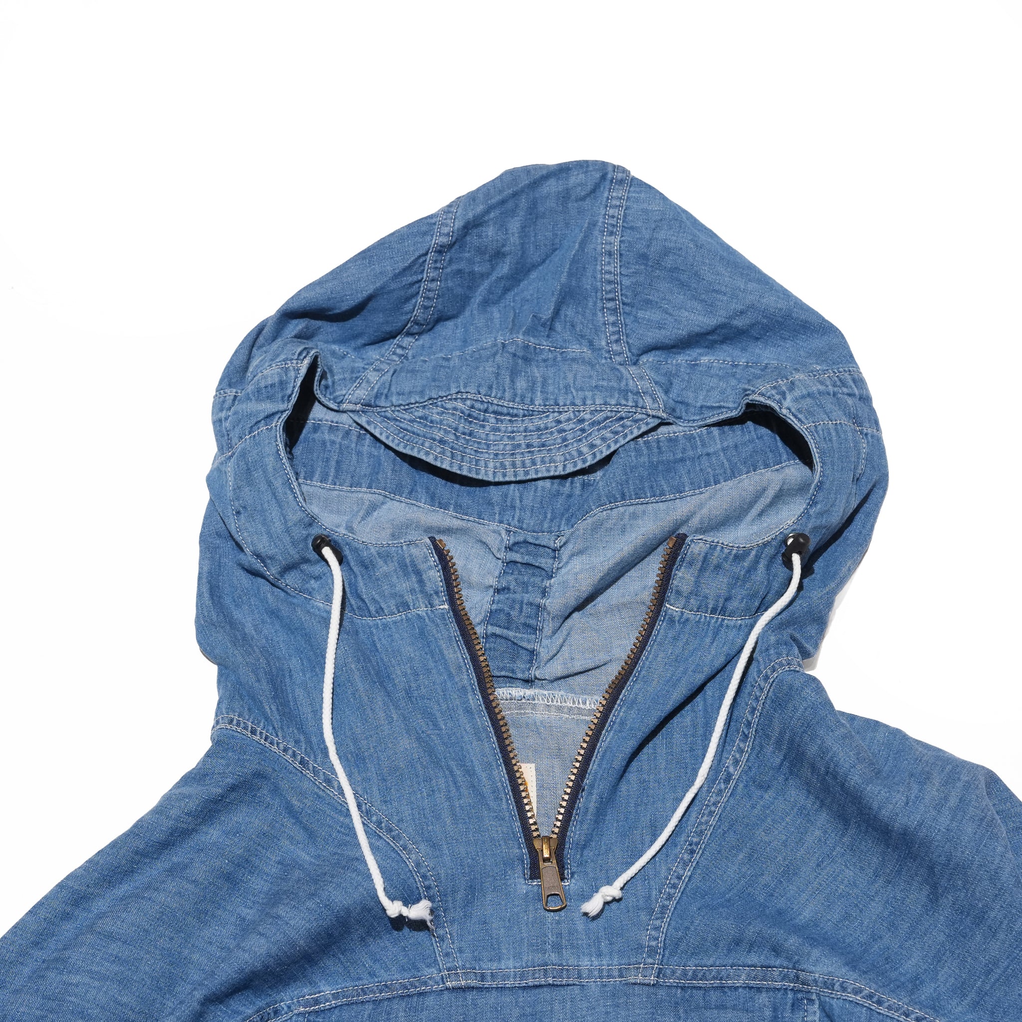 Richie_anorak hoodie(6.5oz denim) – Blue Denim Vintagewash | IMPRESTORE