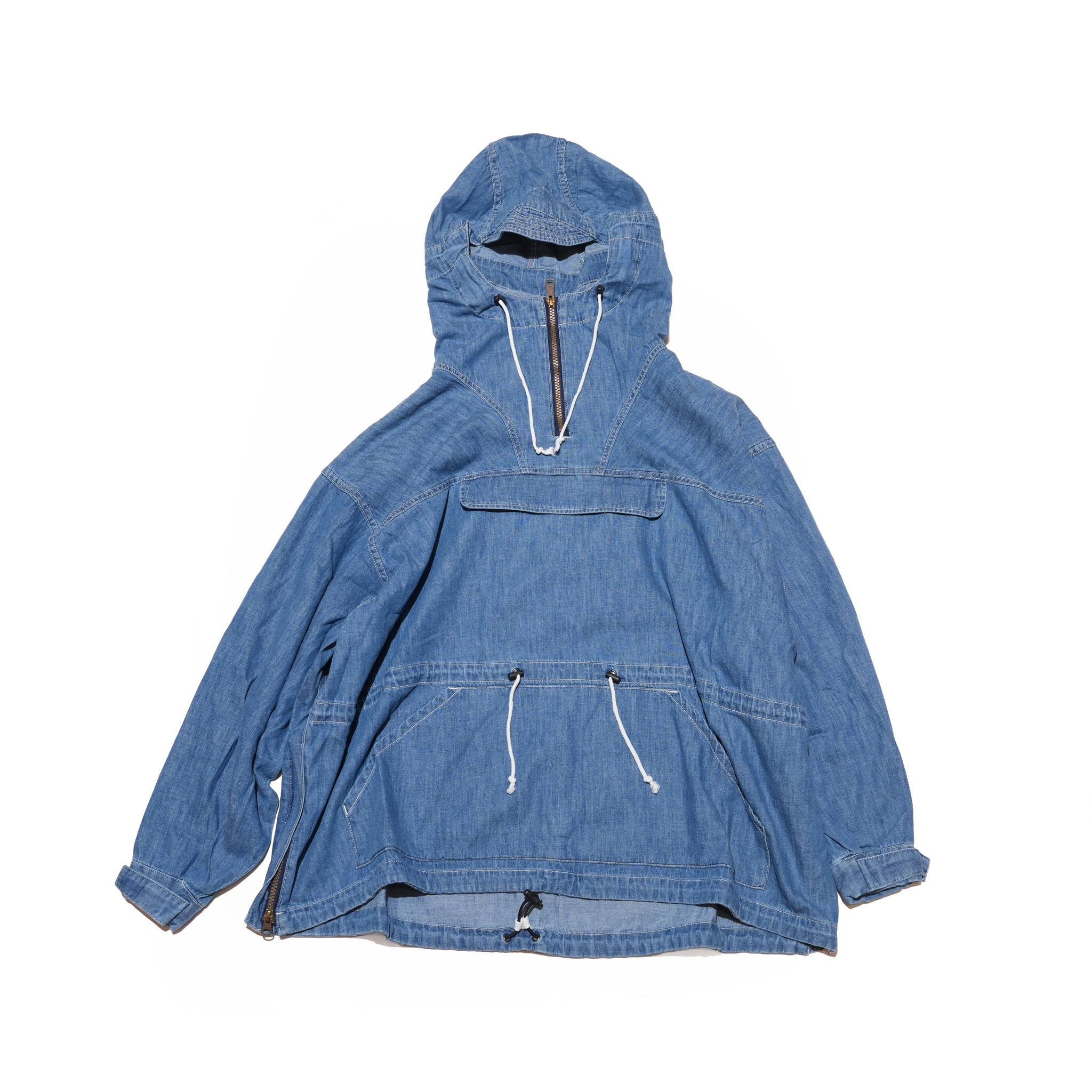 Richie_anorak hoodie(6.5oz denim) – Blue Denim Vintagewash | IMPRESTORE