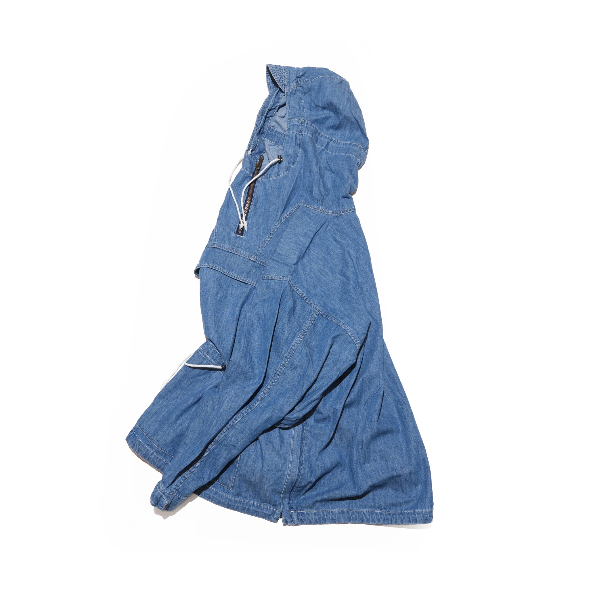 Richie_anorak hoodie(6.5oz denim) – Blue Denim Vintagewash | IMPRESTORE