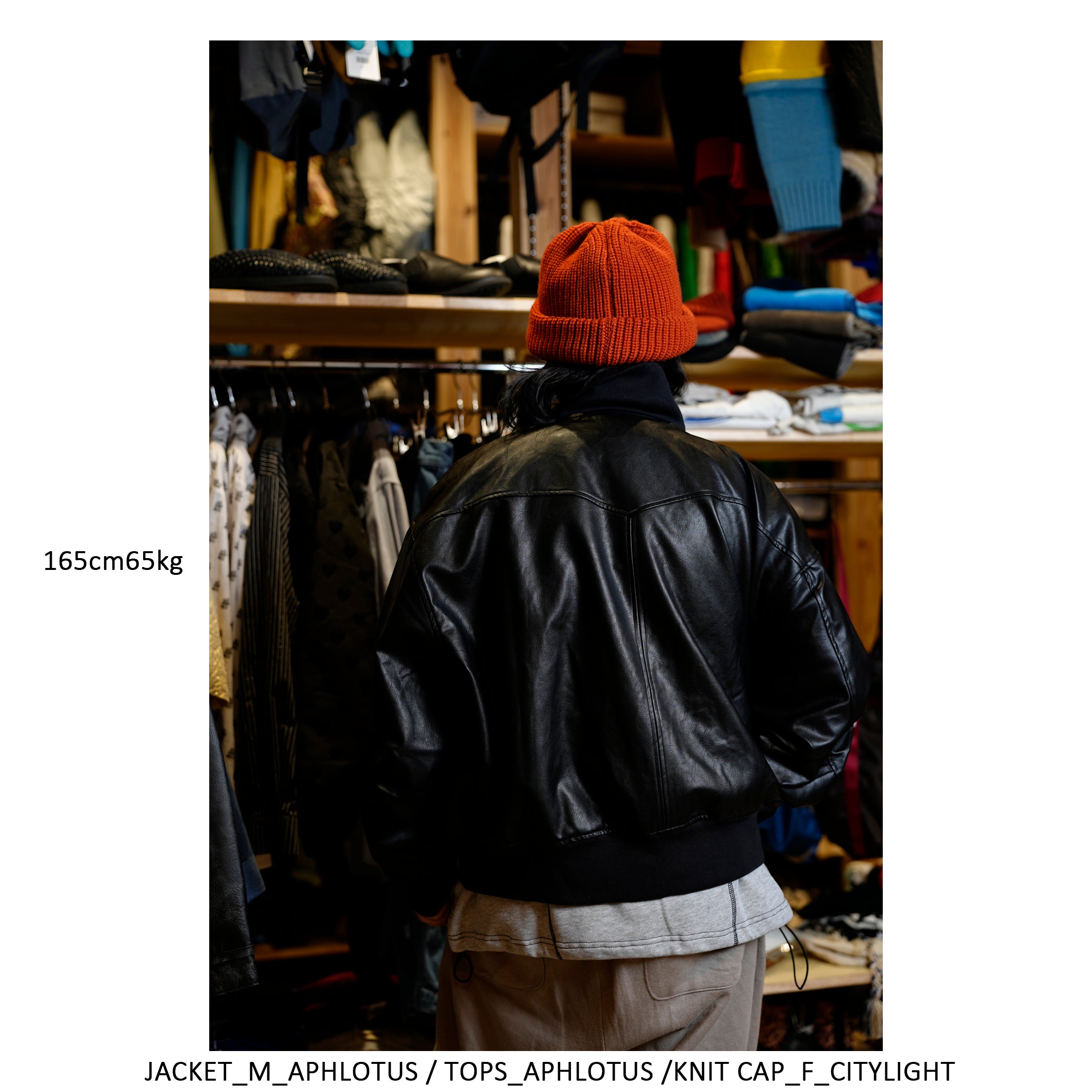 Vintage-like PU Leather 4-Pocket Volume Flight Blouson | Color:Black【APHLOTUS_アプロタス】 | 217611_100_black