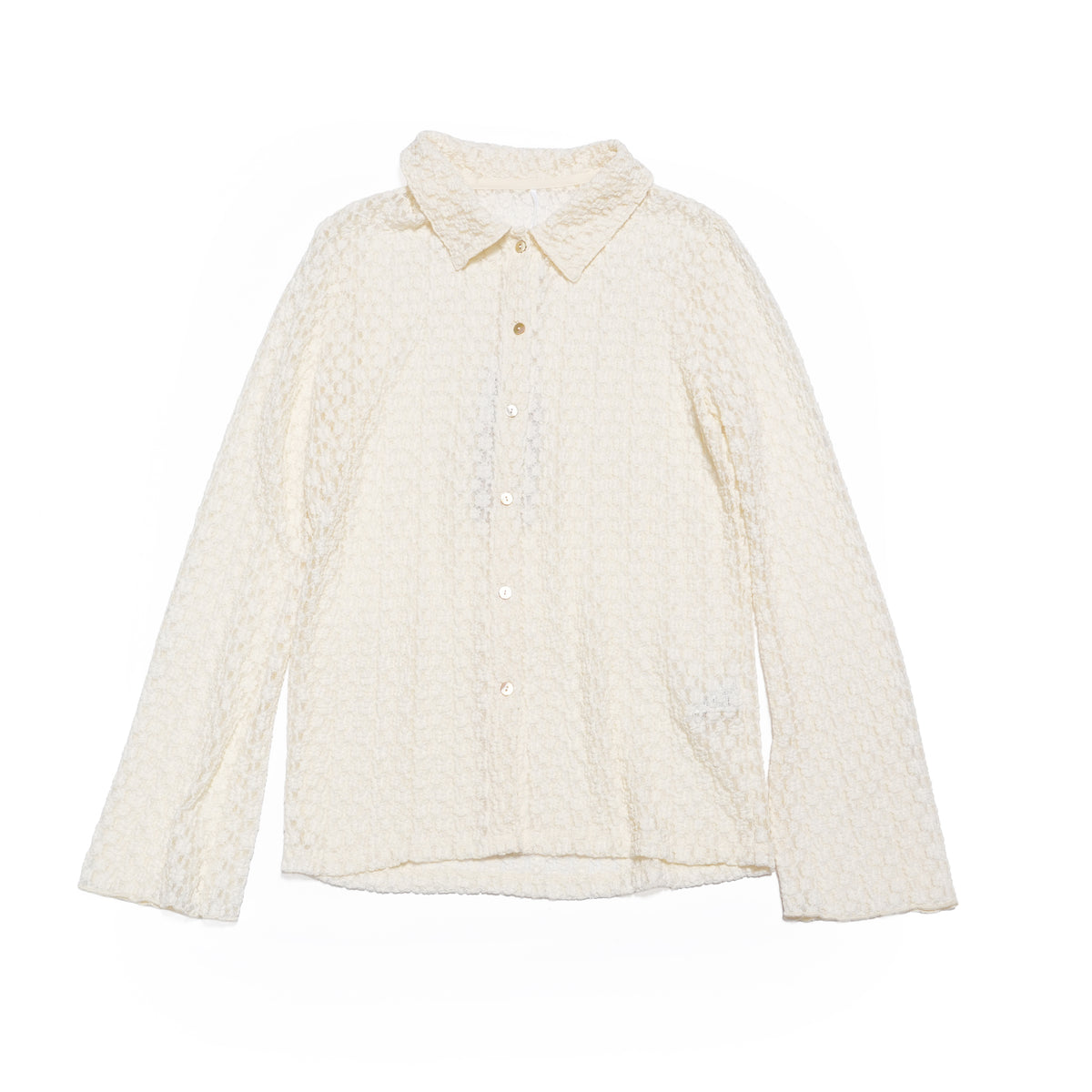 lace button shirt – Ecru | WHYTO