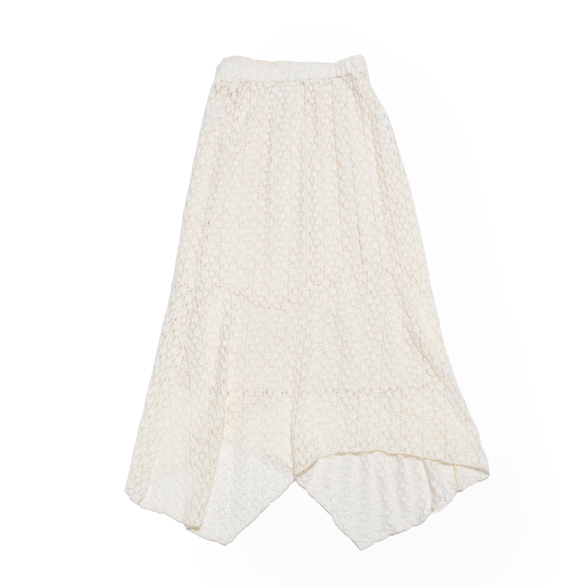 lace asymmetry skirt – Ecru | WHYTO