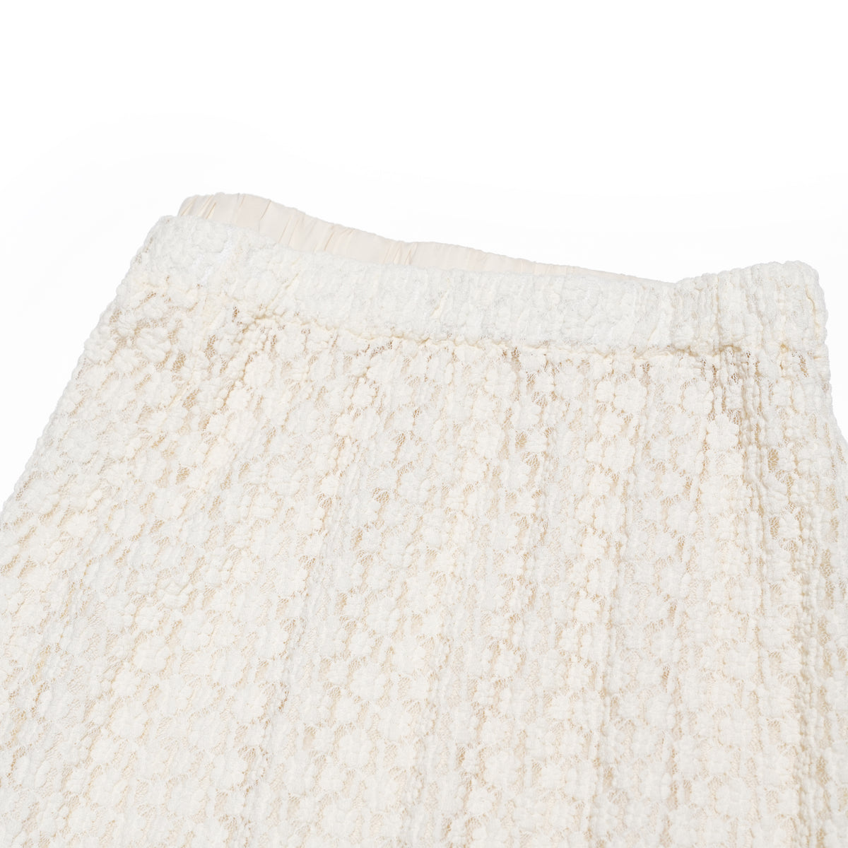 lace asymmetry skirt – Ecru | WHYTO