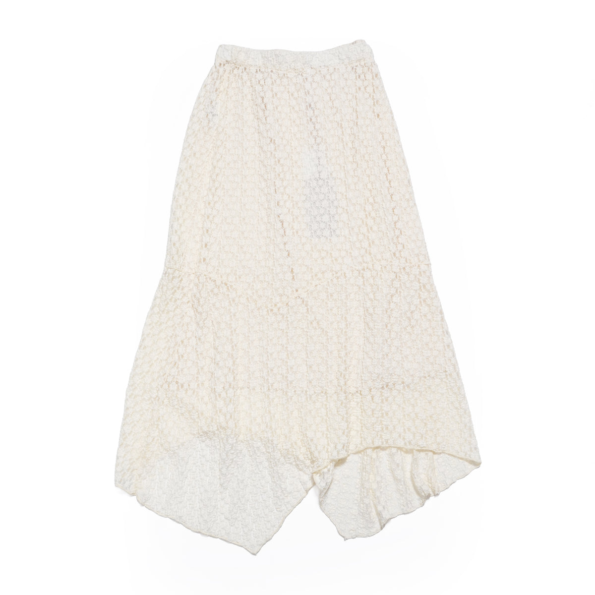 lace asymmetry skirt – Ecru | WHYTO