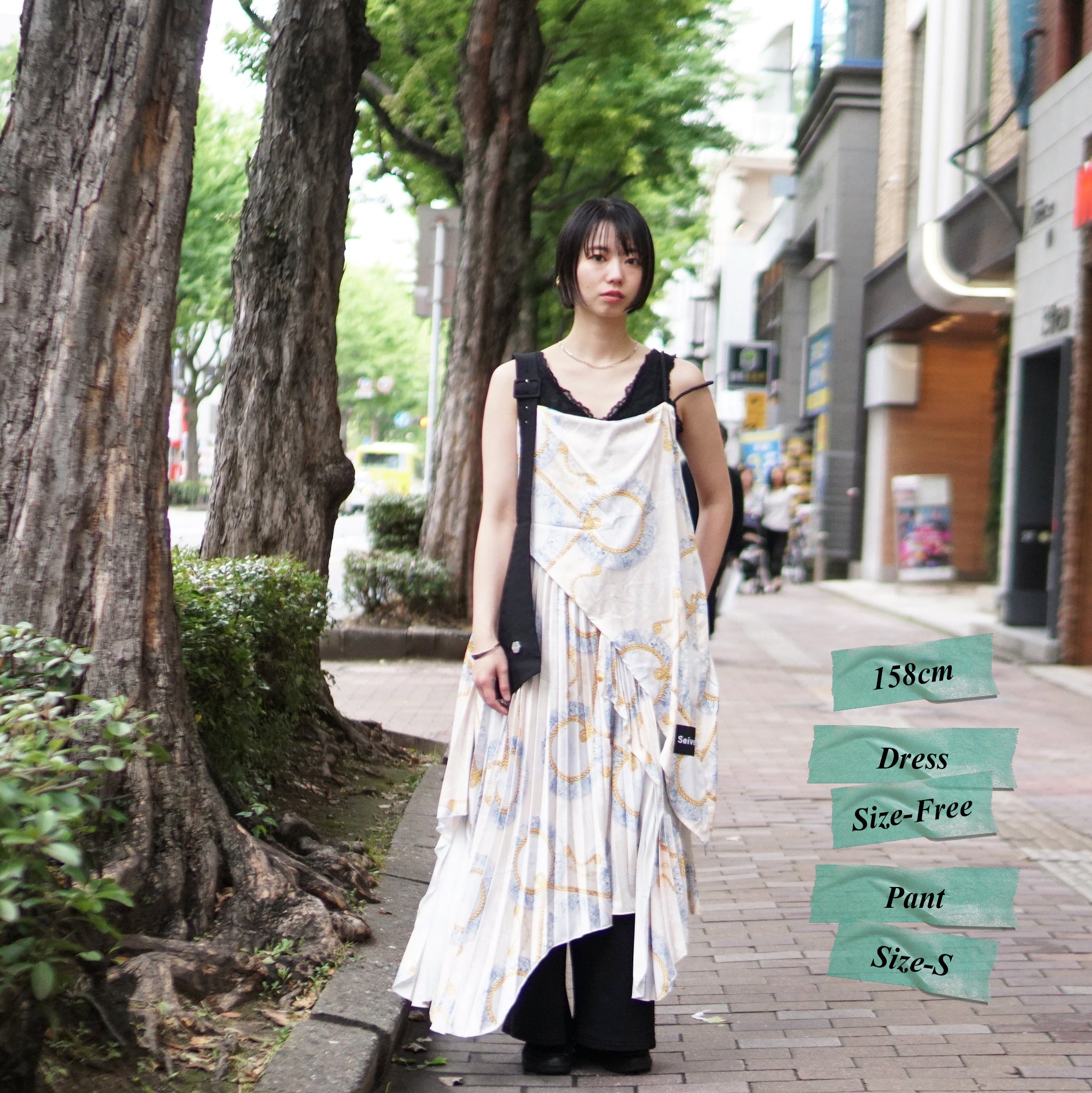 No:SNS23-T02-Beige | Name:Lace plate vest dress | Color:Beige/Navy | Size:(F)【SEIVSON_セイブソン】【archive】