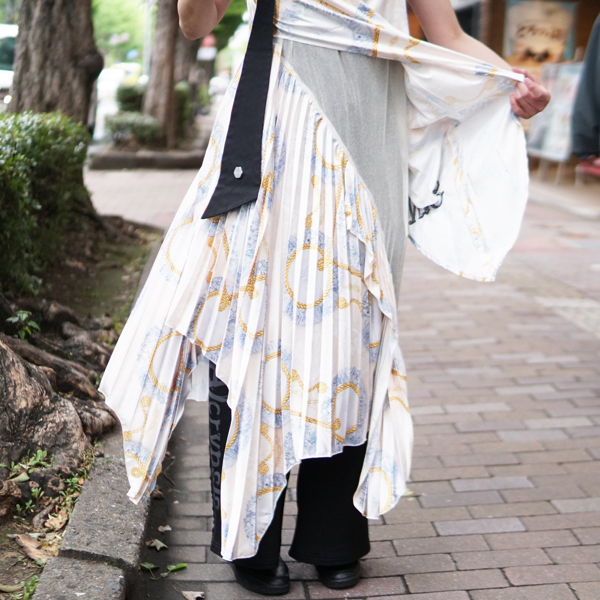 No:SNS23-T02-Beige | Name:Lace plate vest dress | Color:Beige/Navy | Size:(F)【SEIVSON_セイブソン】【archive】