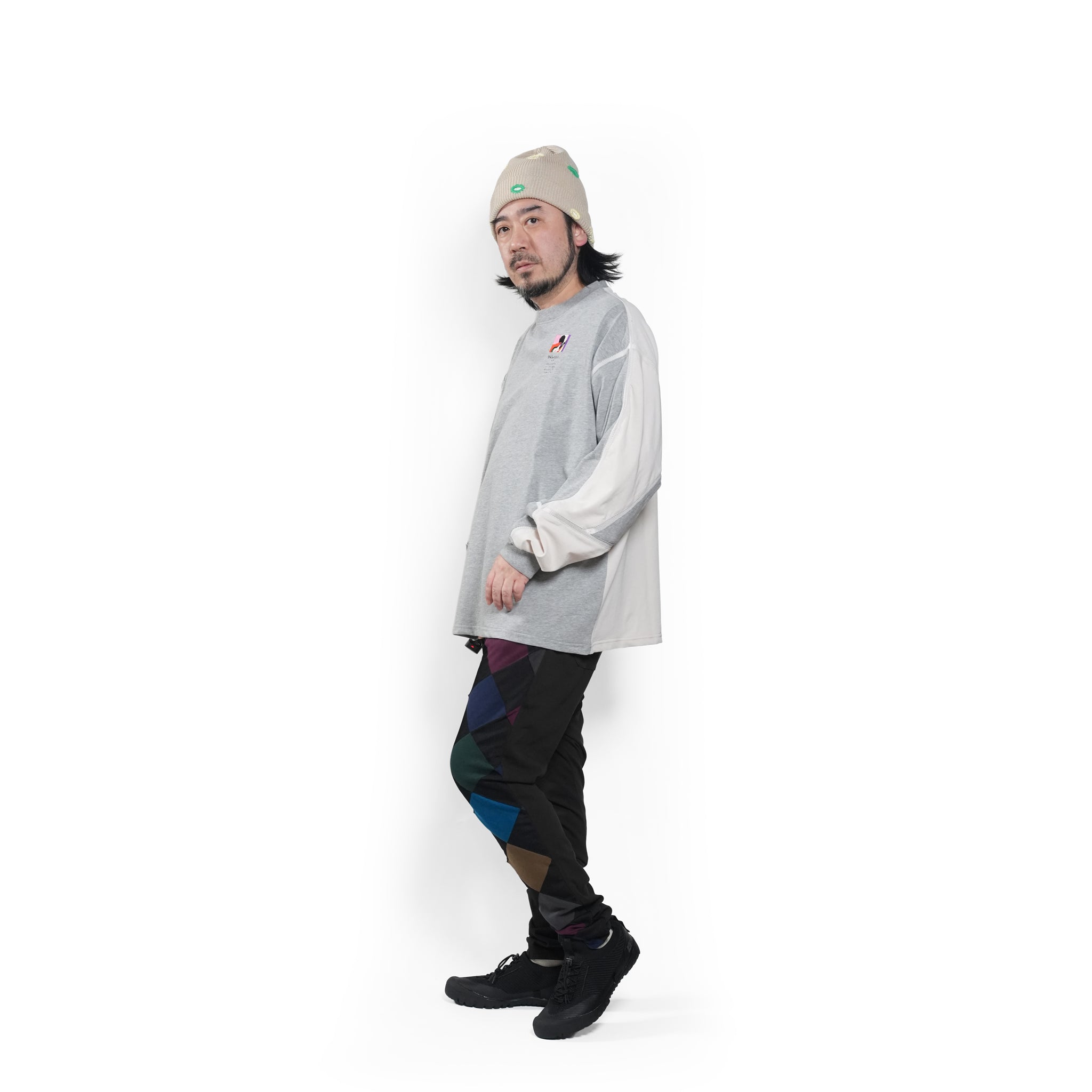 COMPLEXITY BORDER L/S TEE– Grey | STOF