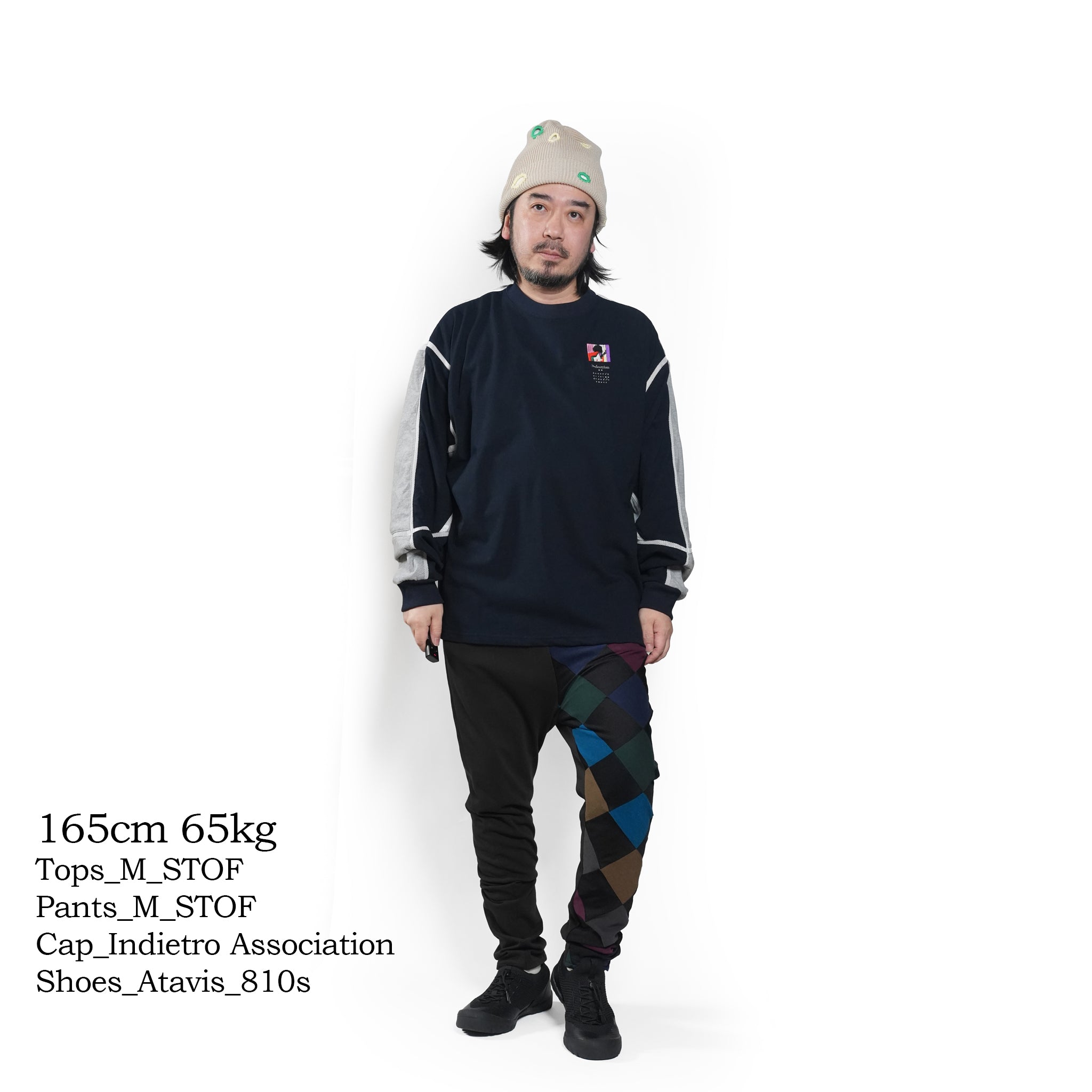 COMPLEXITY BORDER L/S TEE– Navy | STOF
