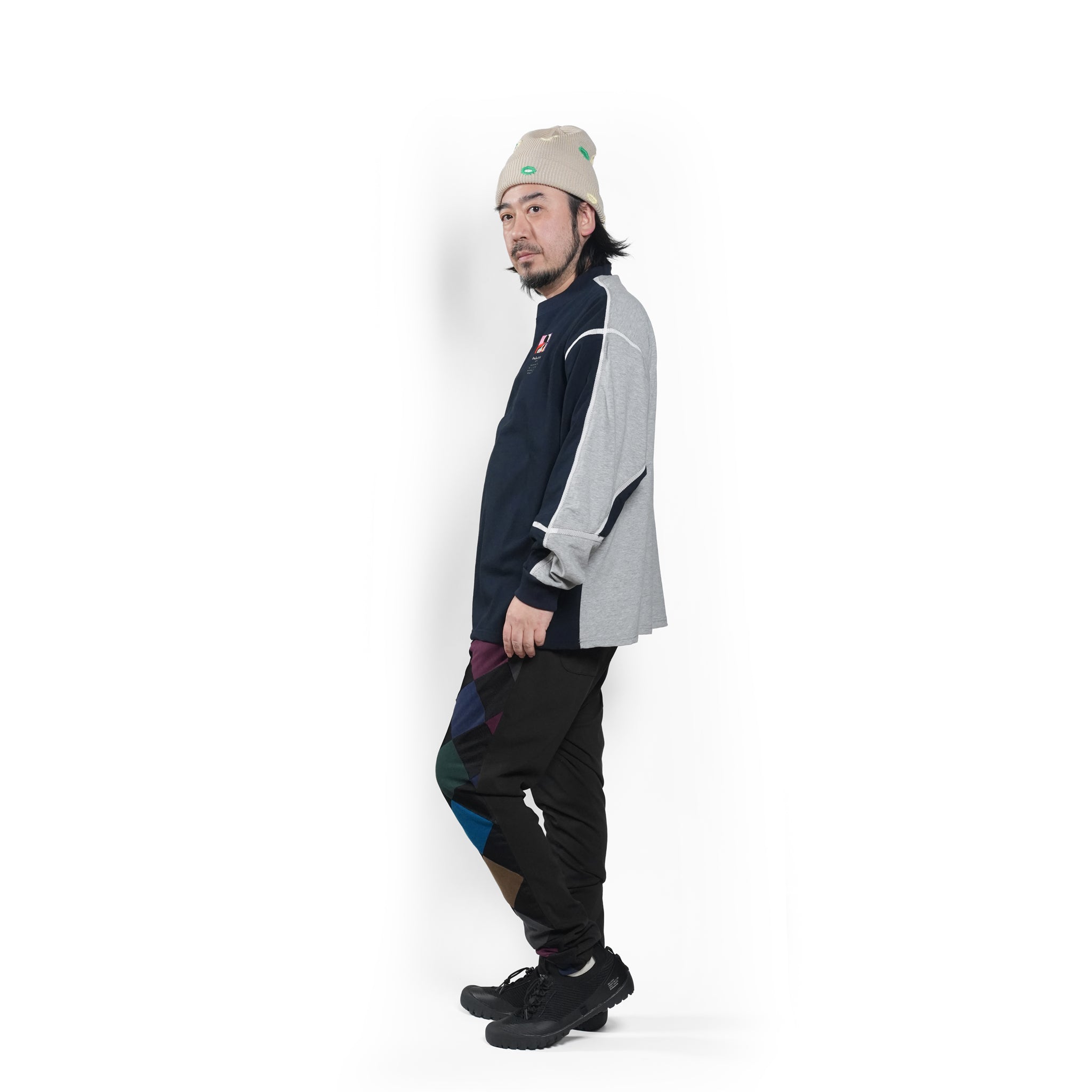 COMPLEXITY BORDER L/S TEE– Navy | STOF