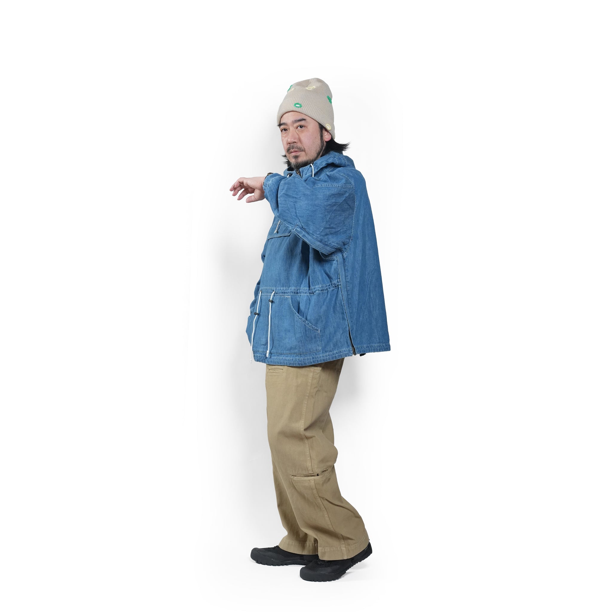 Richie_anorak hoodie(6.5oz denim) – Blue Denim Vintagewash | IMPRESTORE