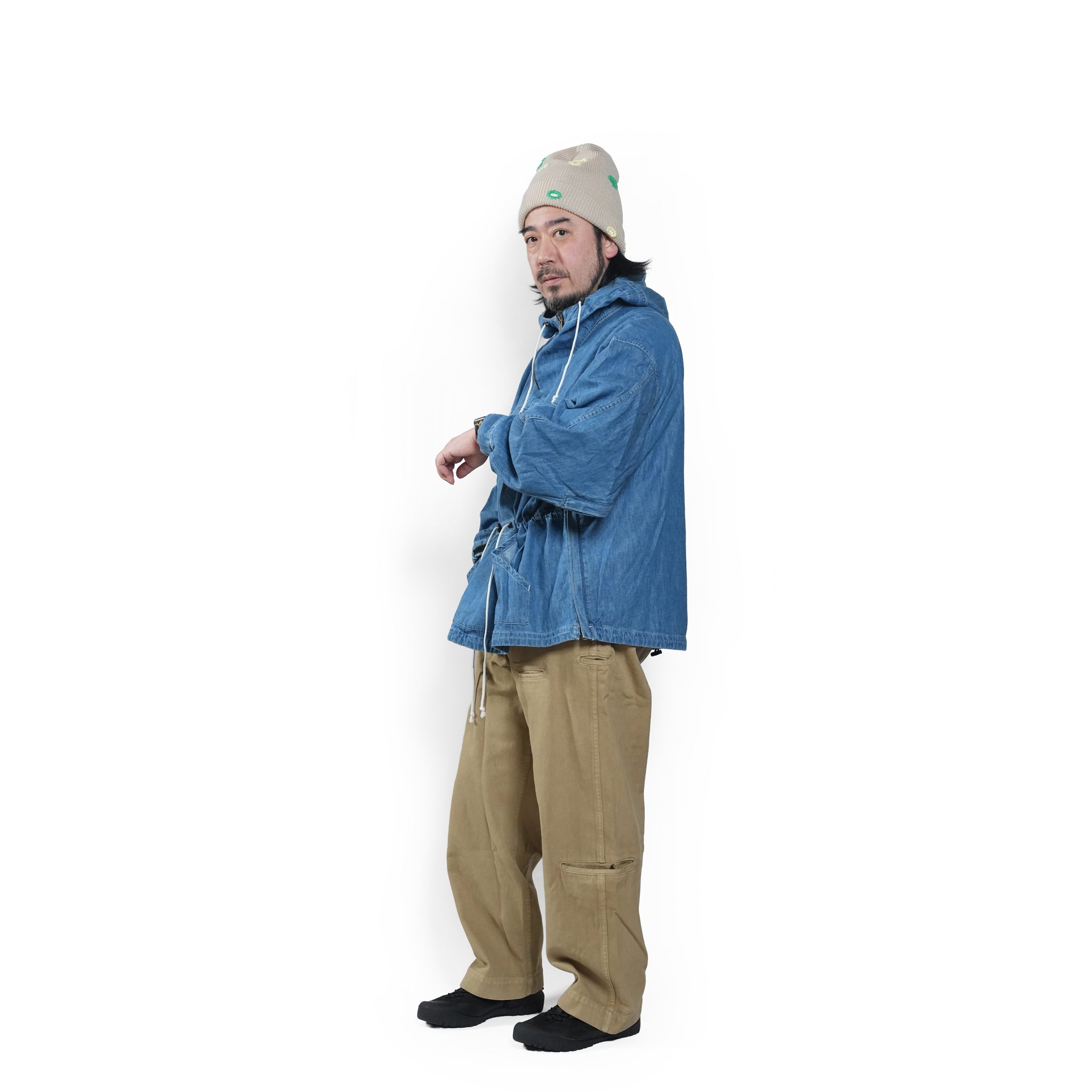 Richie_anorak hoodie(6.5oz denim) – Blue Denim Vintagewash | IMPRESTORE
