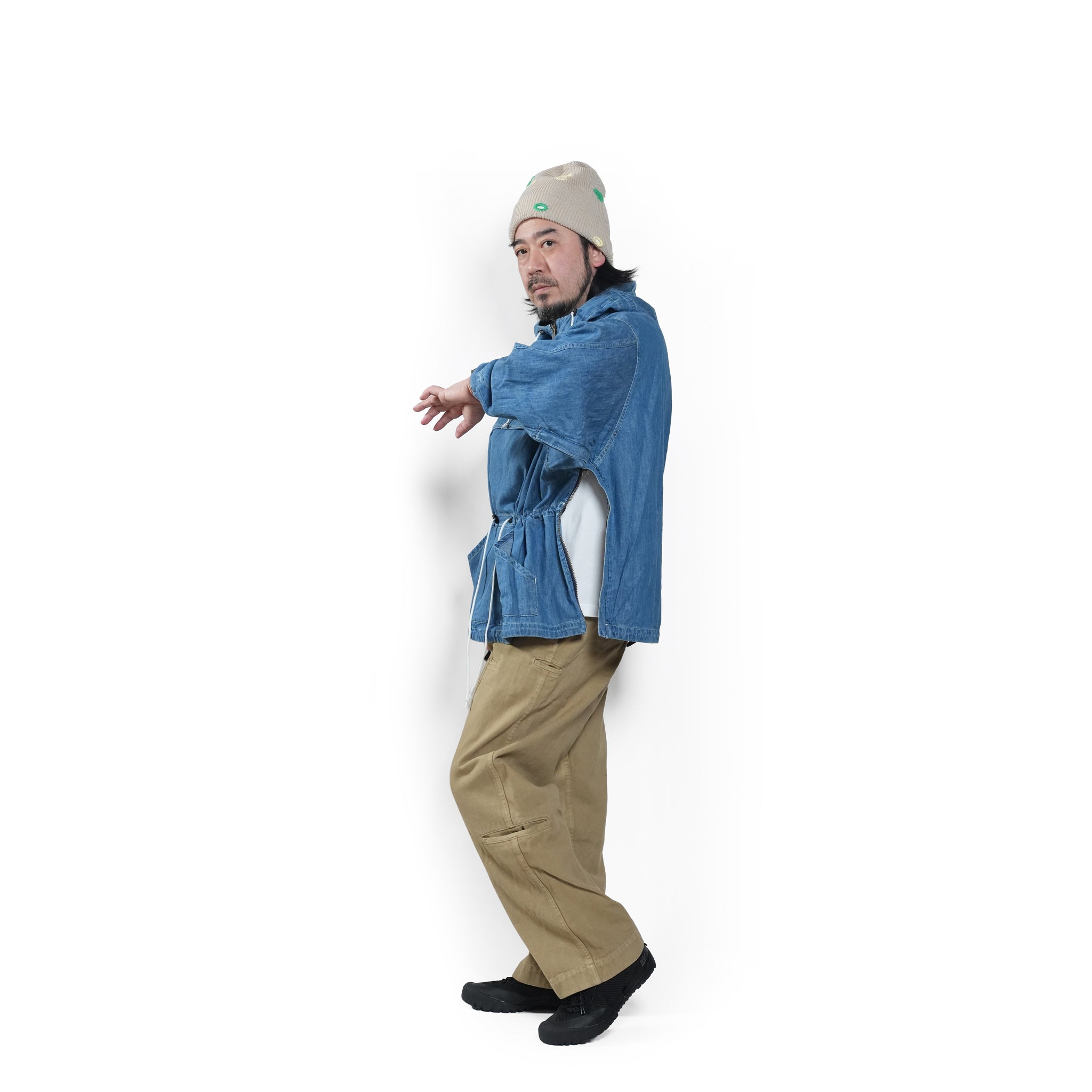 Richie_anorak hoodie(6.5oz denim) – Blue Denim Vintagewash | IMPRESTORE