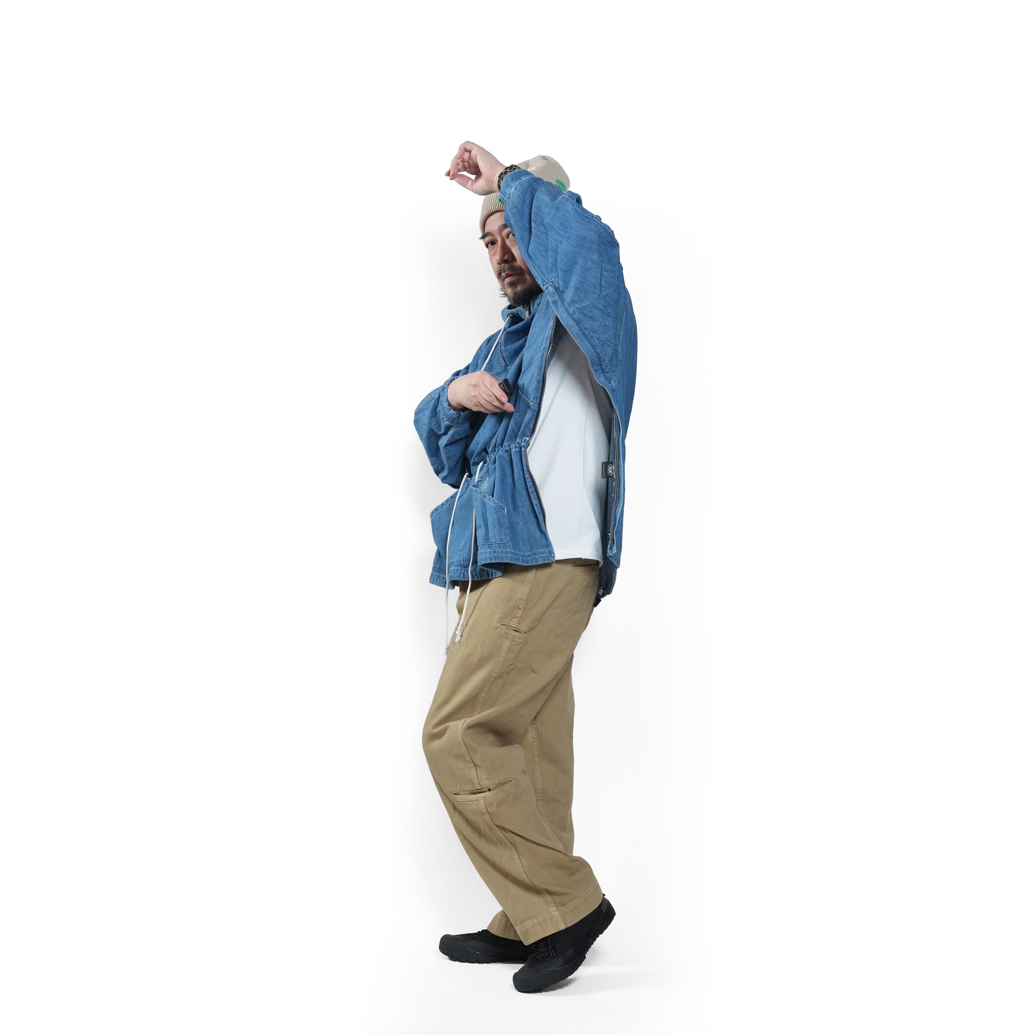 Richie_anorak hoodie(6.5oz denim) – Blue Denim Vintagewash | IMPRESTORE
