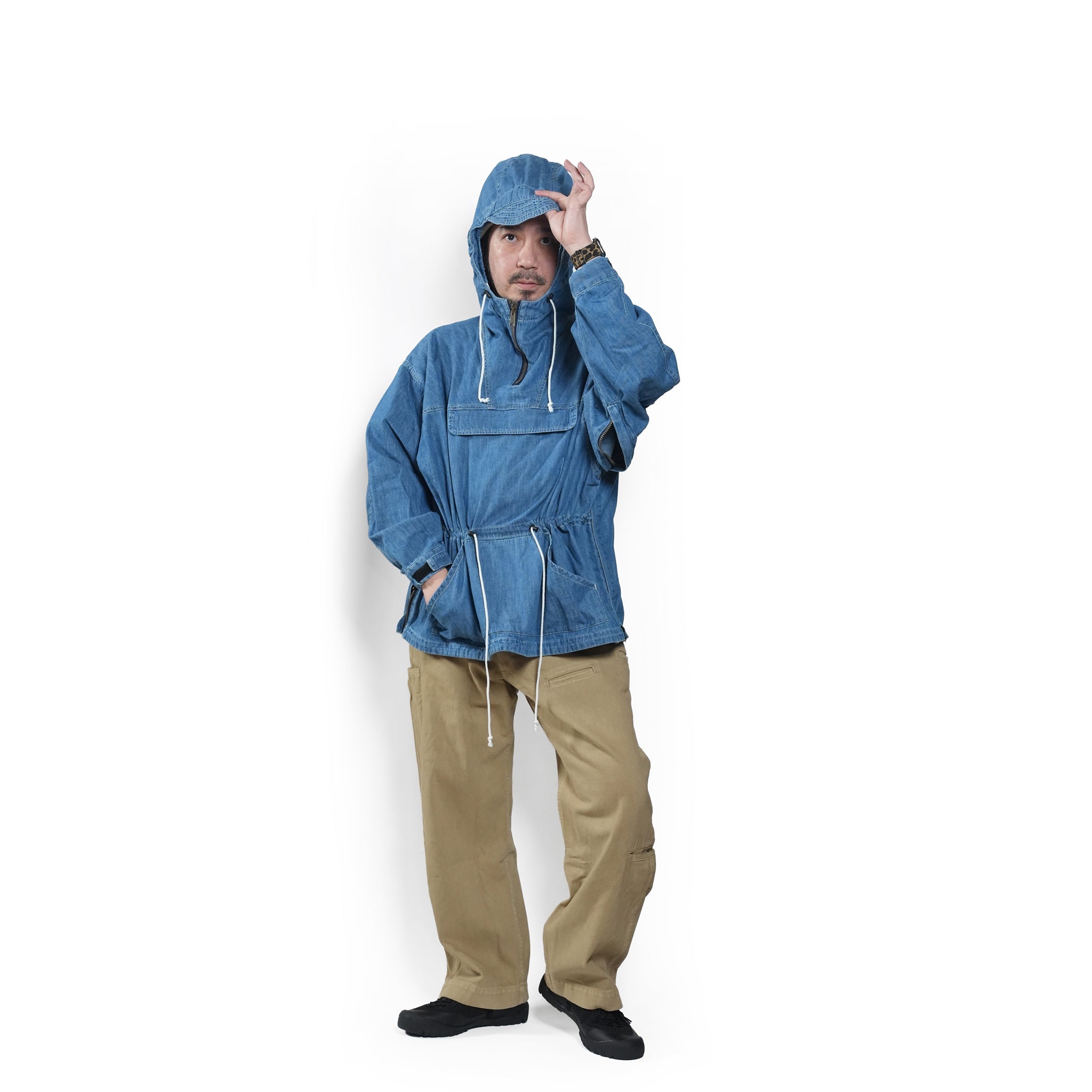Richie_anorak hoodie(6.5oz denim) | Color_Blue Denim Vintagewash | No_CBC-ImSt-107_Blue Denim Vintagewash | IMPRESTORE