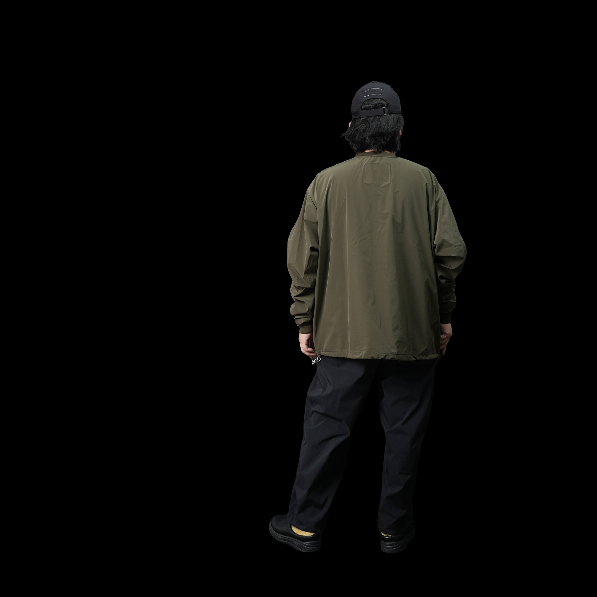 No:UN-009_AW23 | Name:BOX STRETCH SMOCK L/S | Color:Olive【UNTRACE