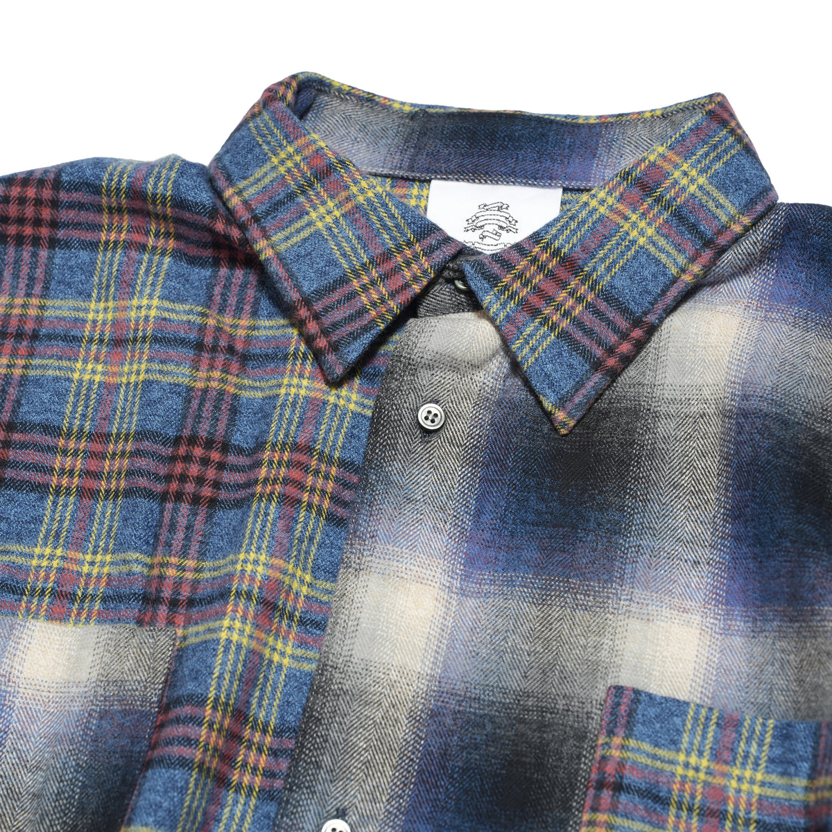 Half flannel check big shirt – Blue | STOF