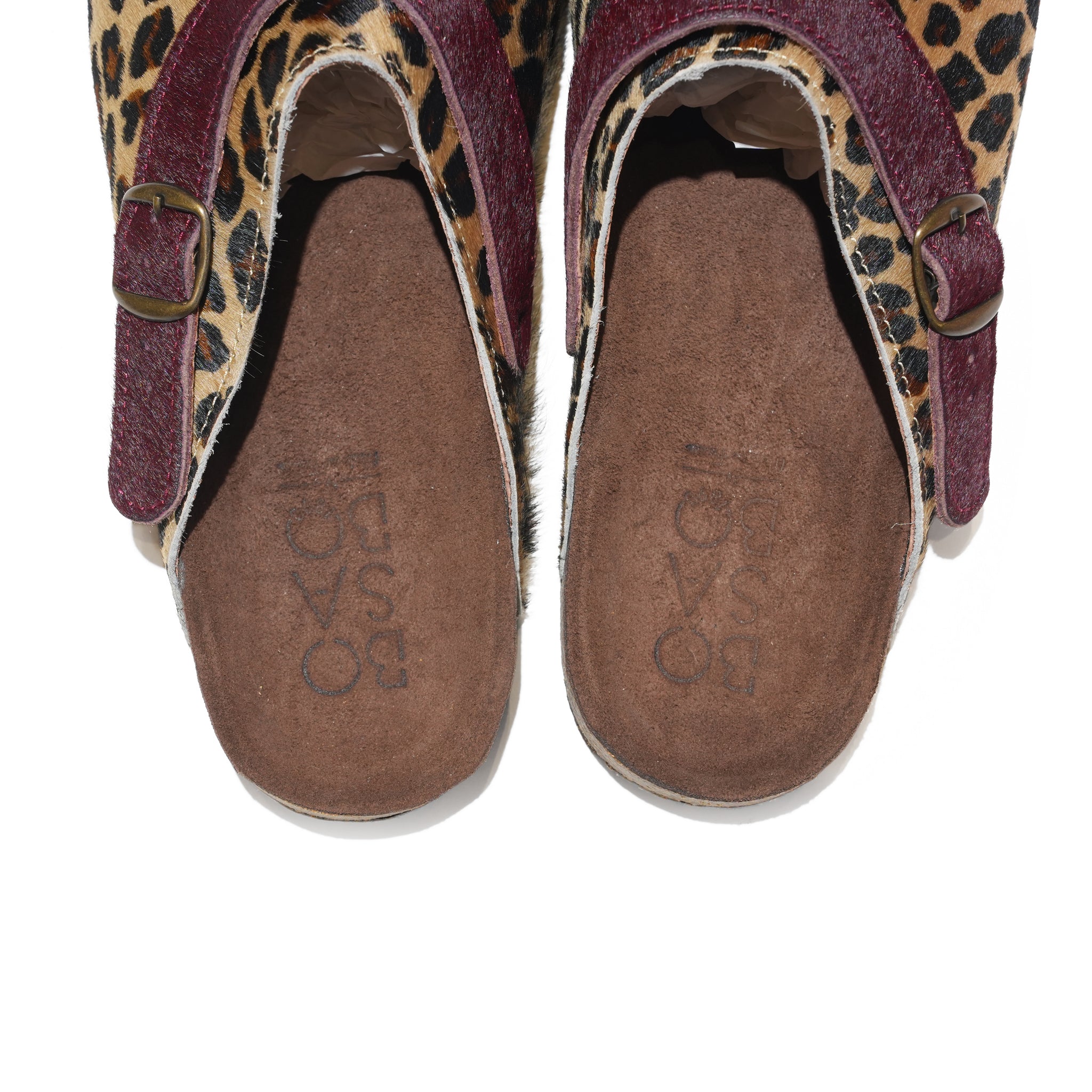 BOSABO Leopard Buckle Mule（Haircalf） | BOSABO