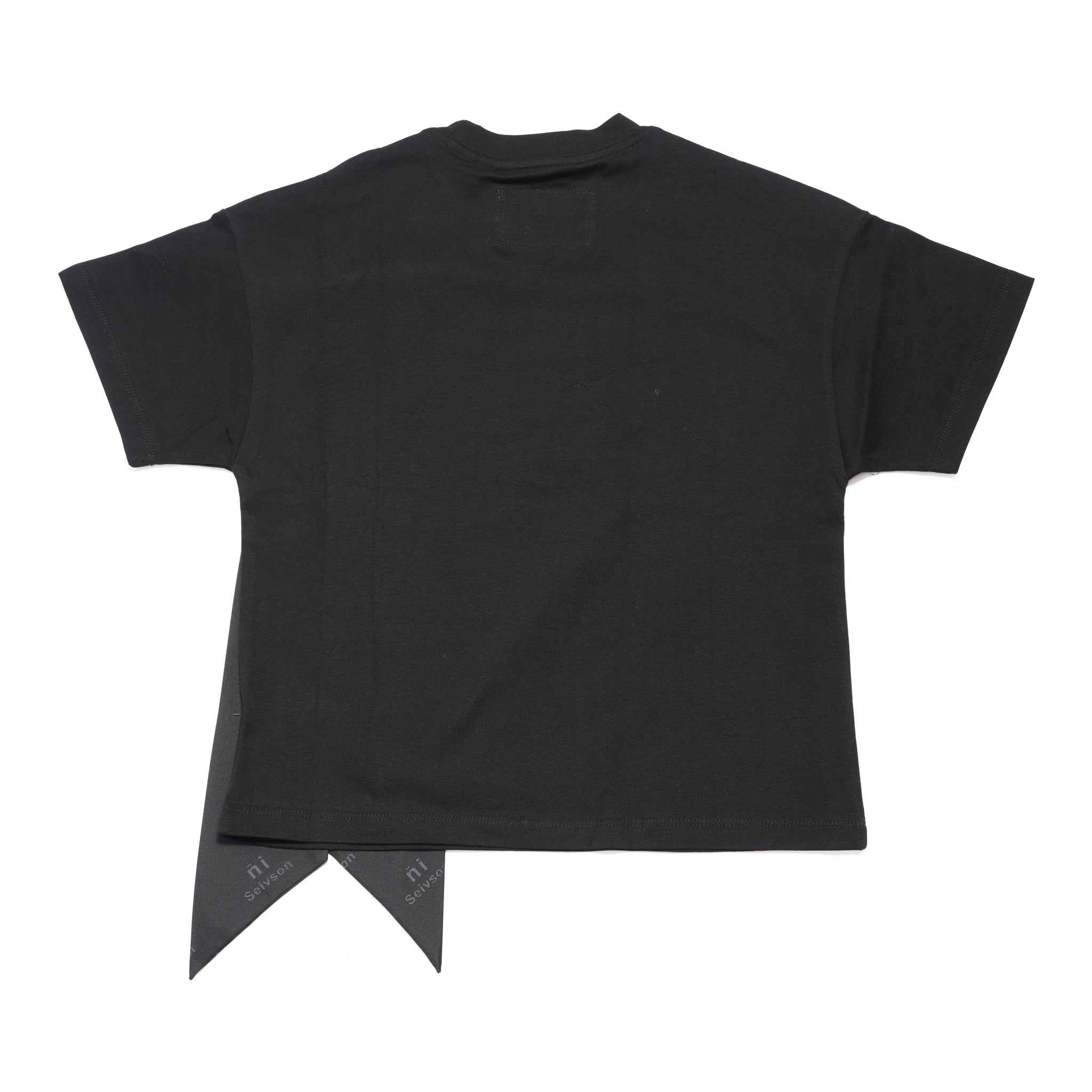 Seivsoñ × yoni — ñi Elongated Bow T-Shirt - BLACK | SEIVSON