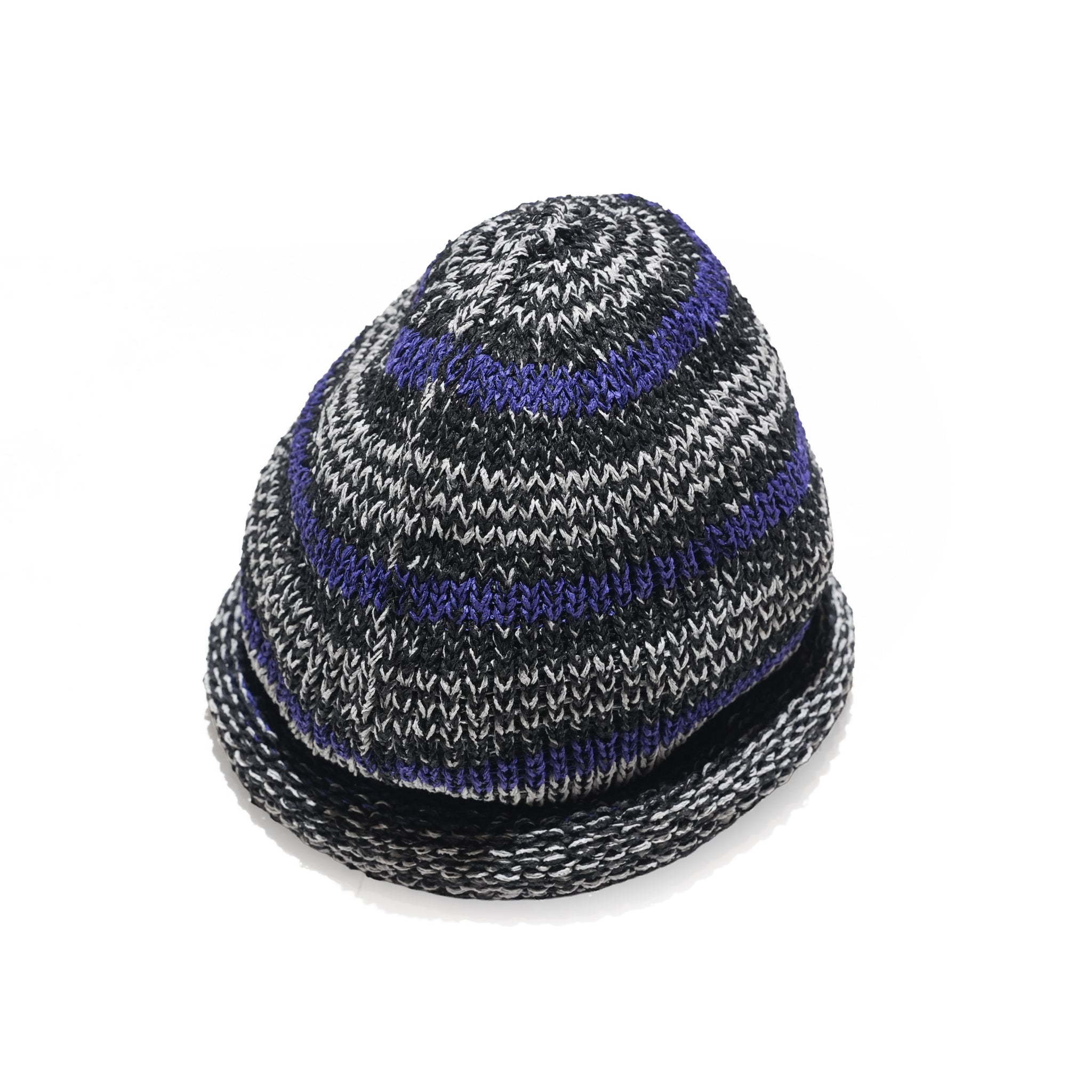 Multi Border Roll Knit Cap – Black | IA-26-146_Black | INDIETRO ASSOCIATION