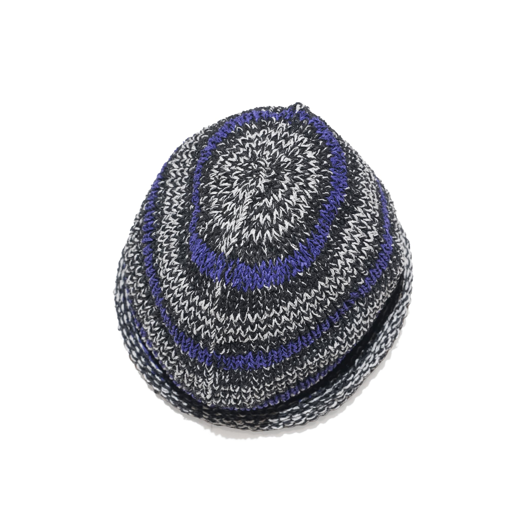 Multi Border Roll Knit Cap – Black | INDIETRO ASSOCIATION
