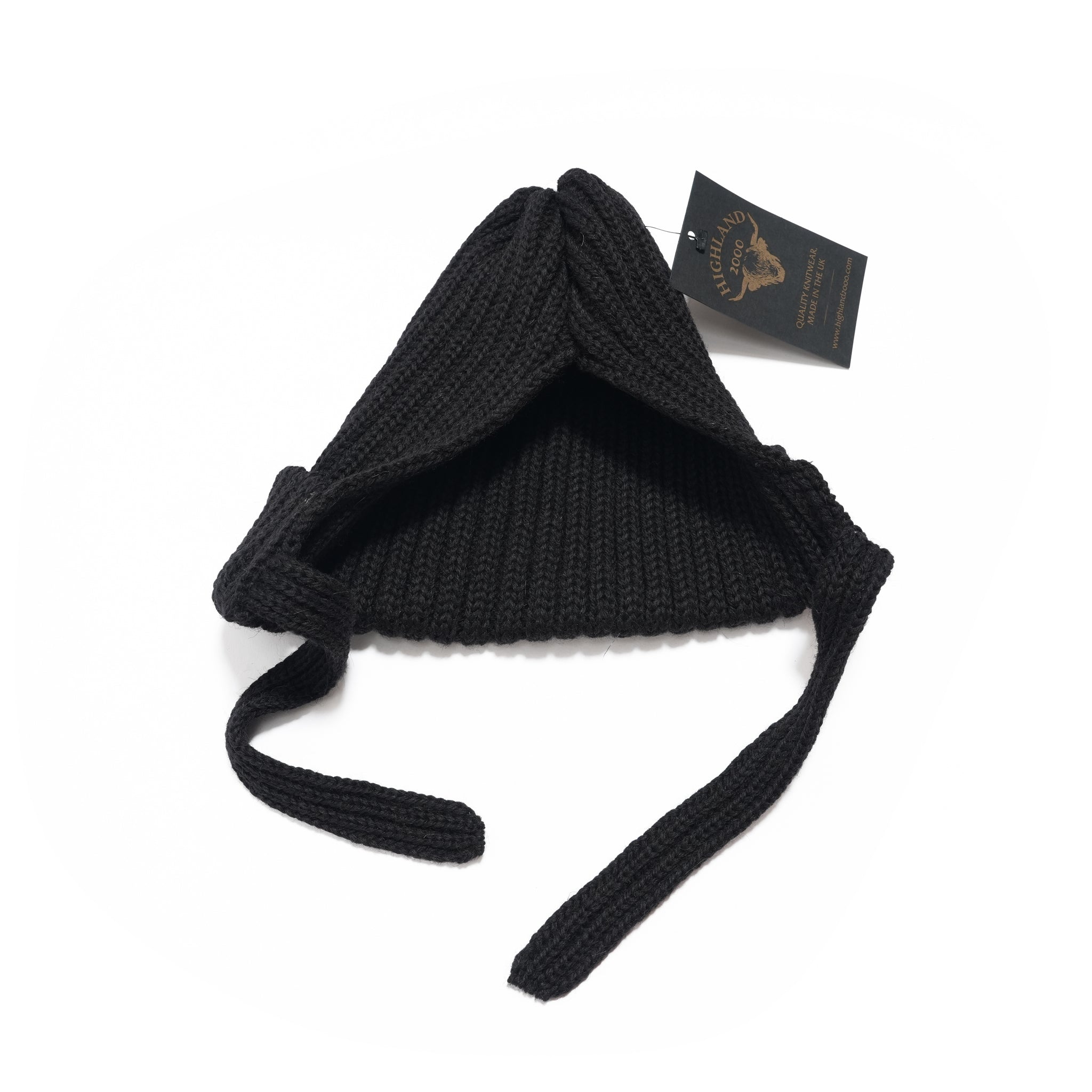 001 Bonnet with 23cm Tassles – Jet Black | HIGHLAND2000【ネコポス選択可能】