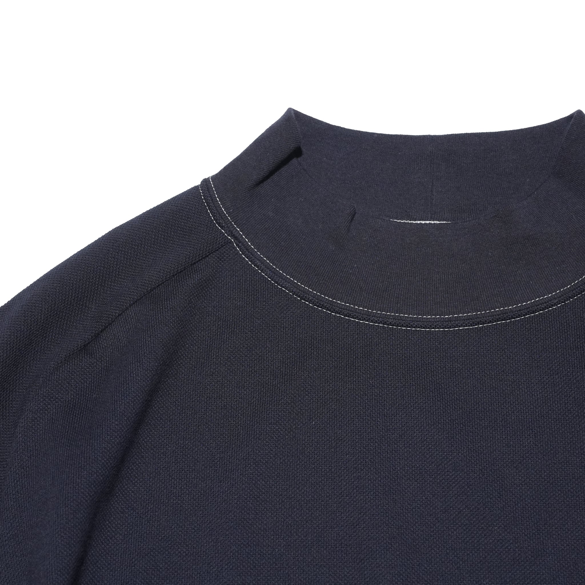 MOCK NECK SHORT SLEEVE TEE – Navy | STN-02_Navy｜CATTA SHIRTS