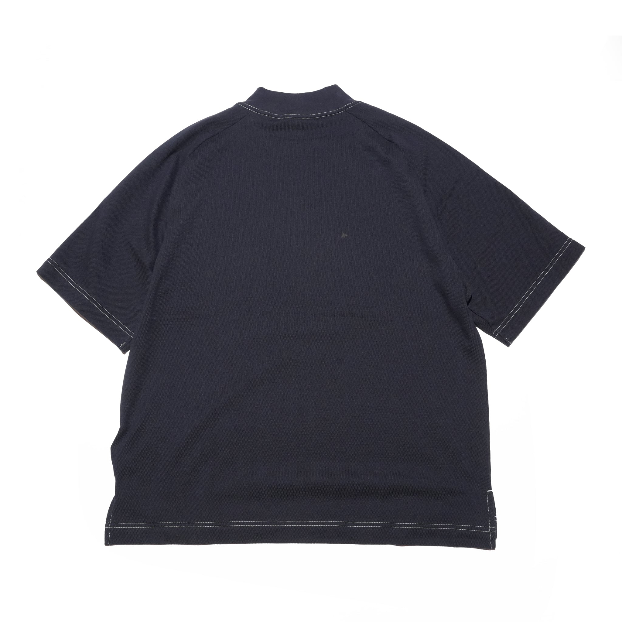 MOCK NECK SHORT SLEEVE TEE – Navy | STN-02_Navy｜CATTA SHIRTS
