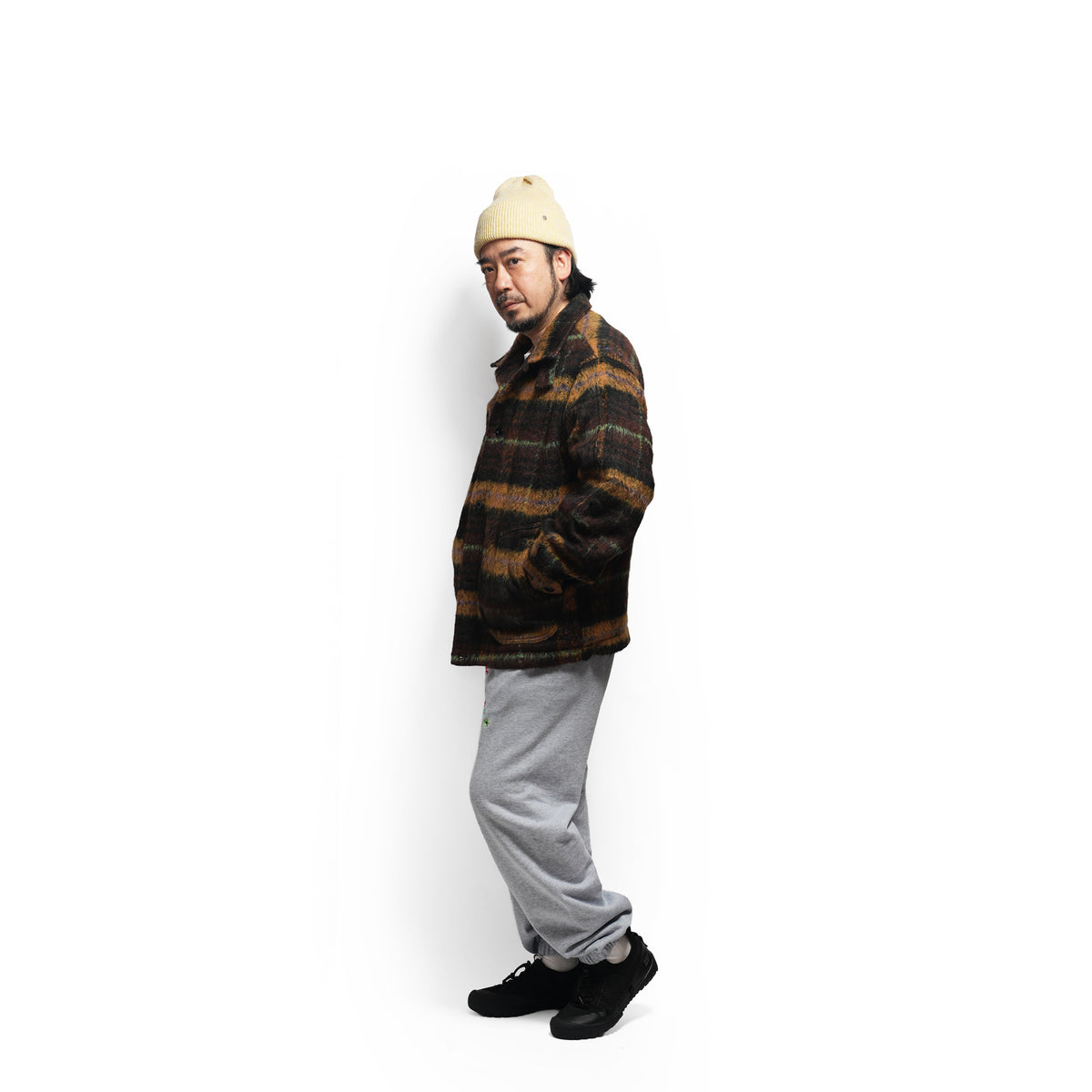 WOOLY JKT– BROWN-MUSTARD | QUOLT