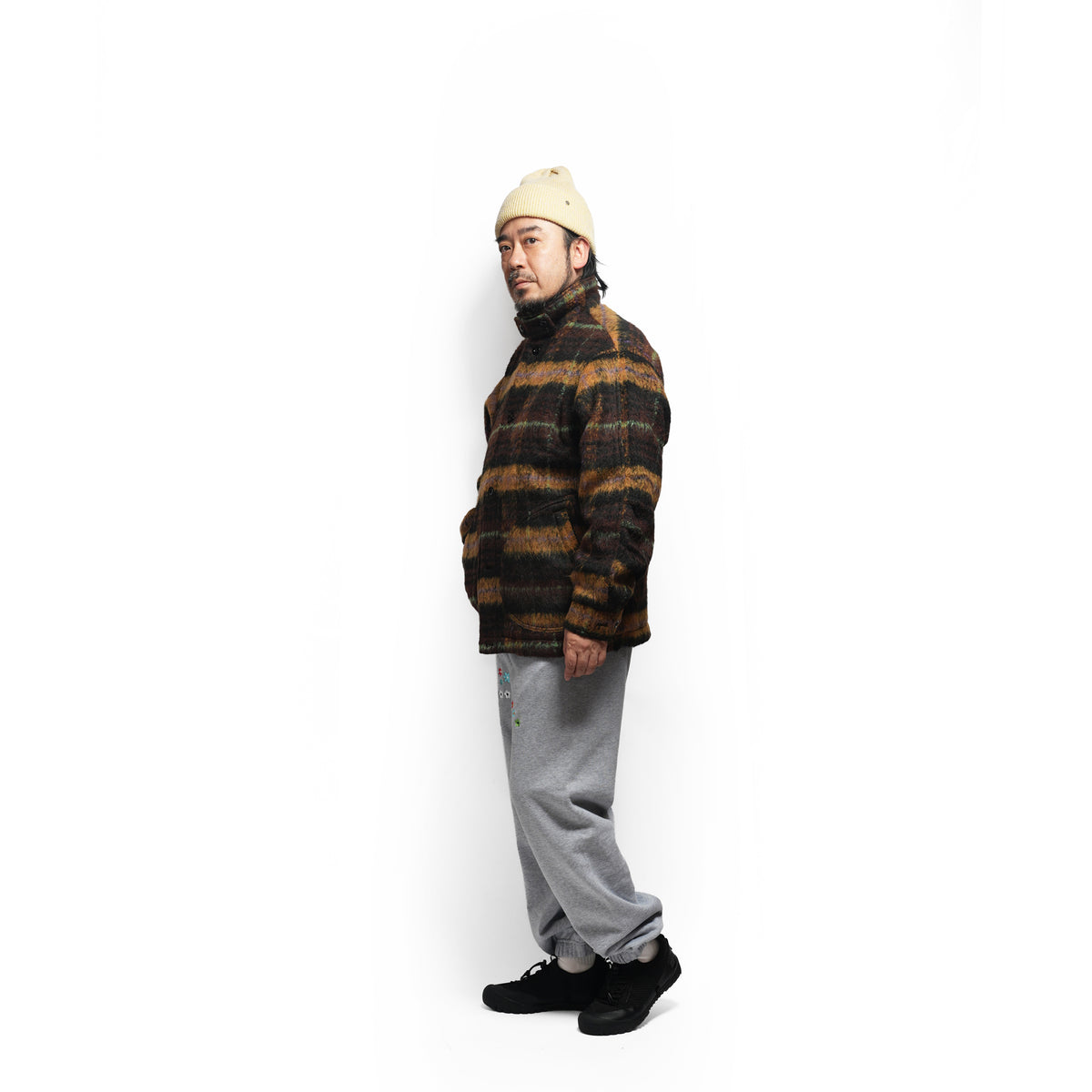 WOOLY JKT– BROWN-MUSTARD | QUOLT