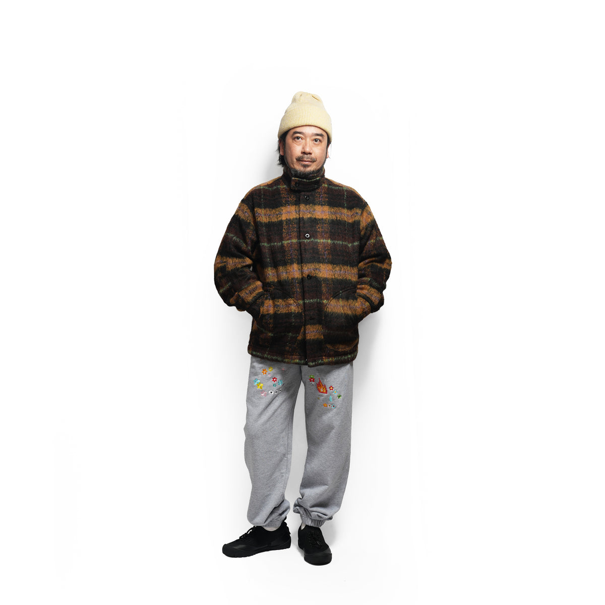 WOOLY JKT– BROWN-MUSTARD | QUOLT