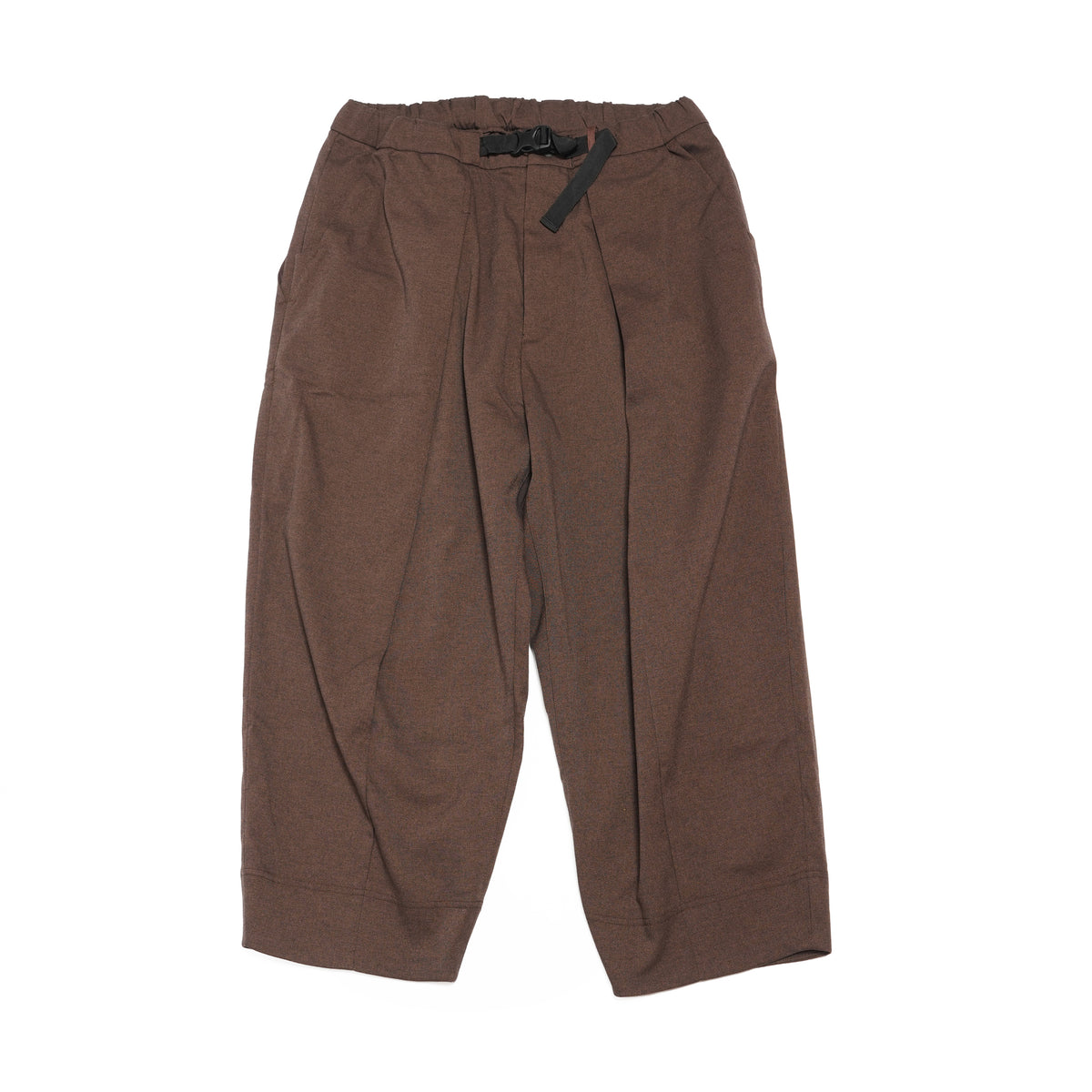 Tech Wool Cropped Easy Pants ※Made In JAPAN – Brown | NORBIT