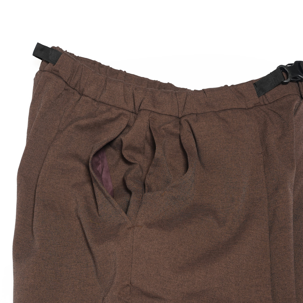 Tech Wool Cropped Easy Pants ※Made In JAPAN – Brown | NORBIT