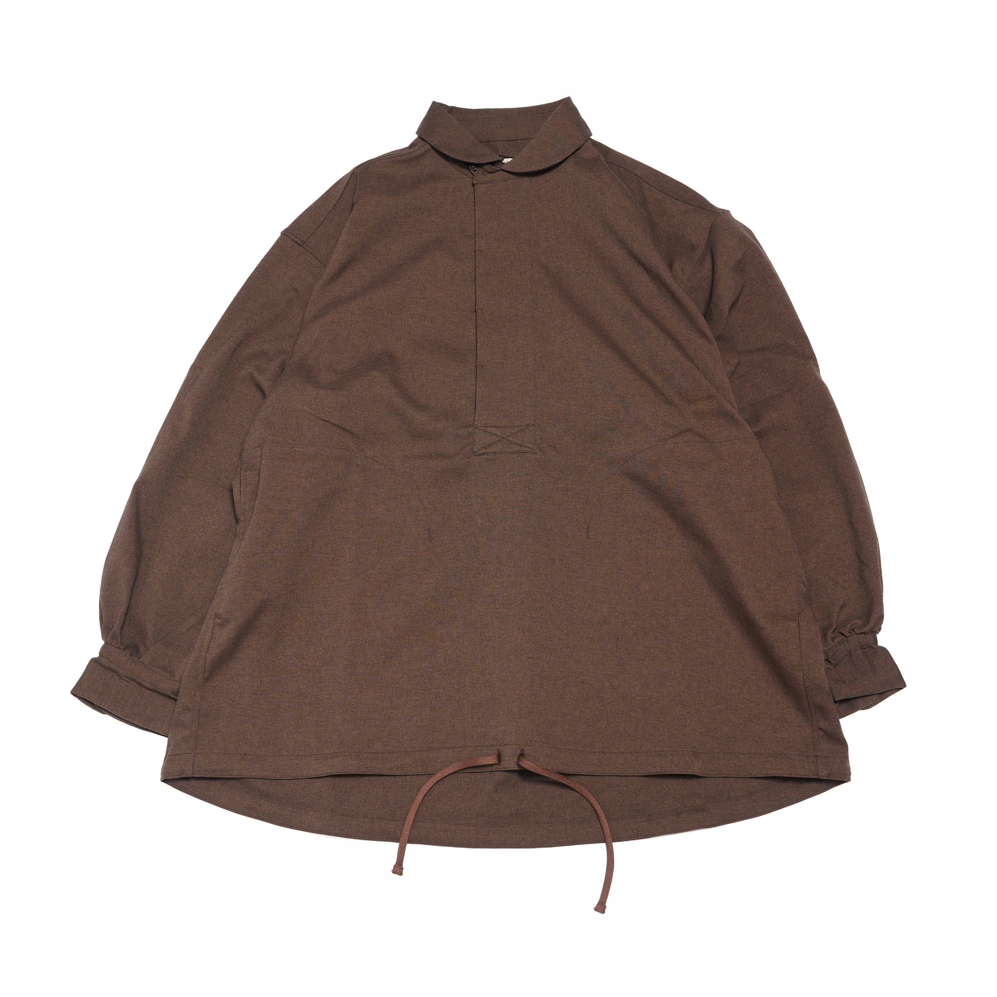Tech Wool Pullover Shirts ※Made In JAPAN – Brown | NORBIT