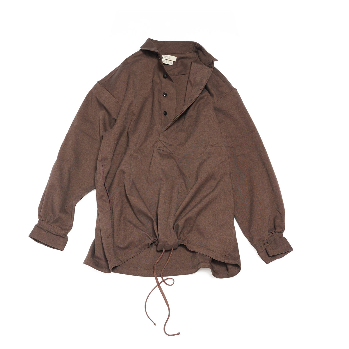 Tech Wool Pullover Shirts ※Made In JAPAN – Brown | NORBIT