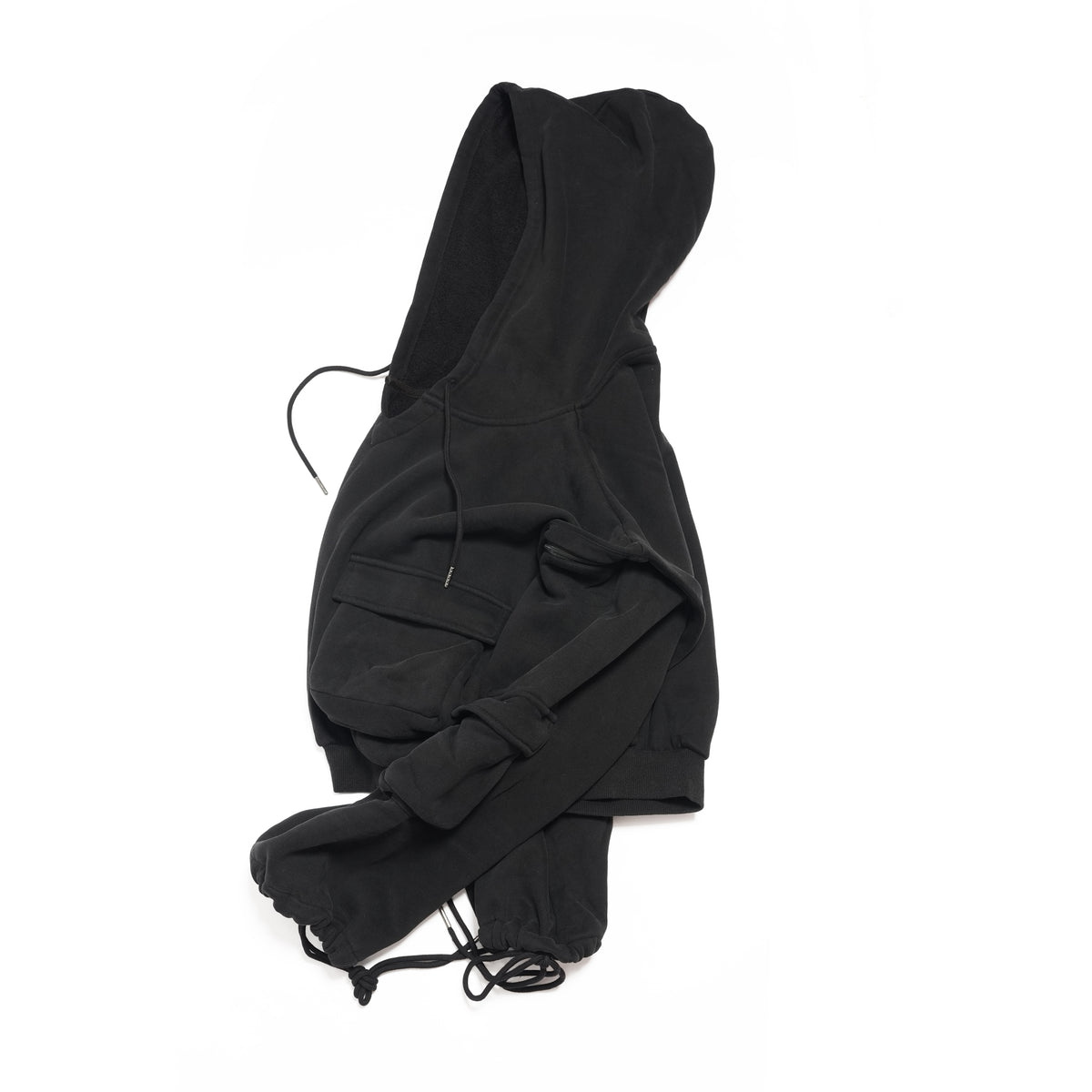 PUFF POWER CROPPED HOODIE WITH ZIP OFF SLEEVES – Black | ONE TEASPOON