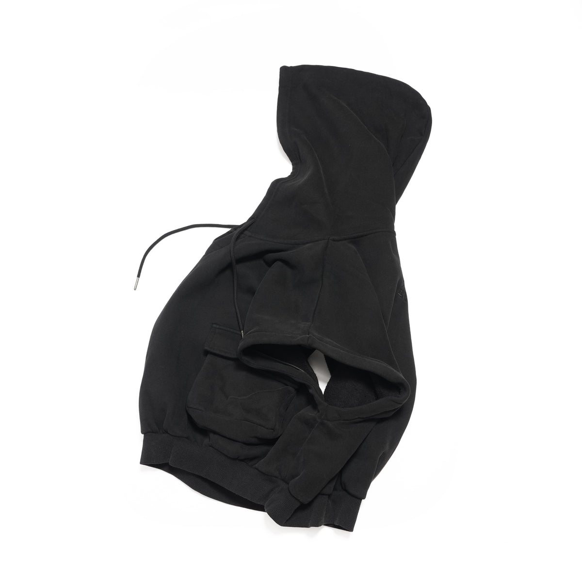 PUFF POWER CROPPED HOODIE WITH ZIP OFF SLEEVES – Black | ONE TEASPOON