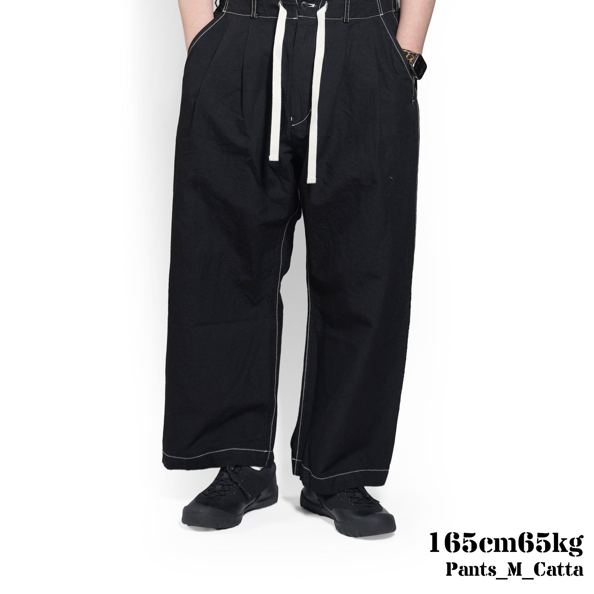 BAGS EASY WIDE PANTS-CHAMBRAY – Black | BE-02_Black｜CATTA SHIRTS