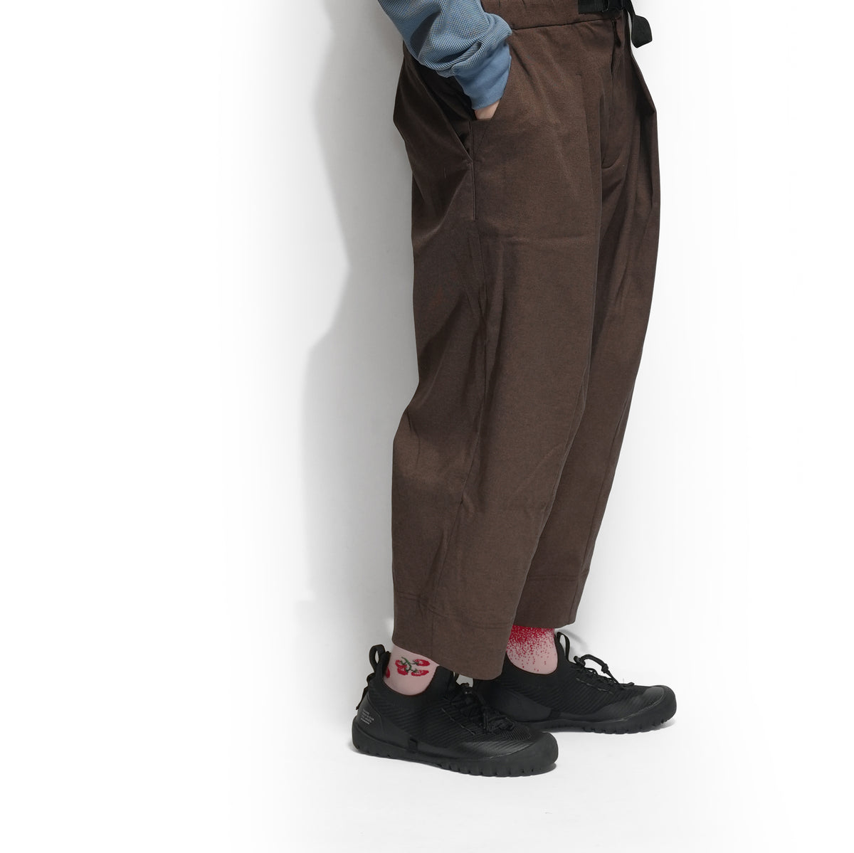 Tech Wool Cropped Easy Pants ※Made In JAPAN – Brown | NORBIT