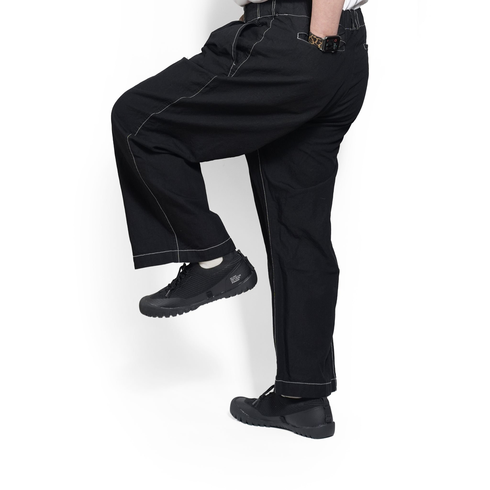 BAGS EASY WIDE PANTS-CHAMBRAY – Black | BE-02_Black｜CATTA SHIRTS