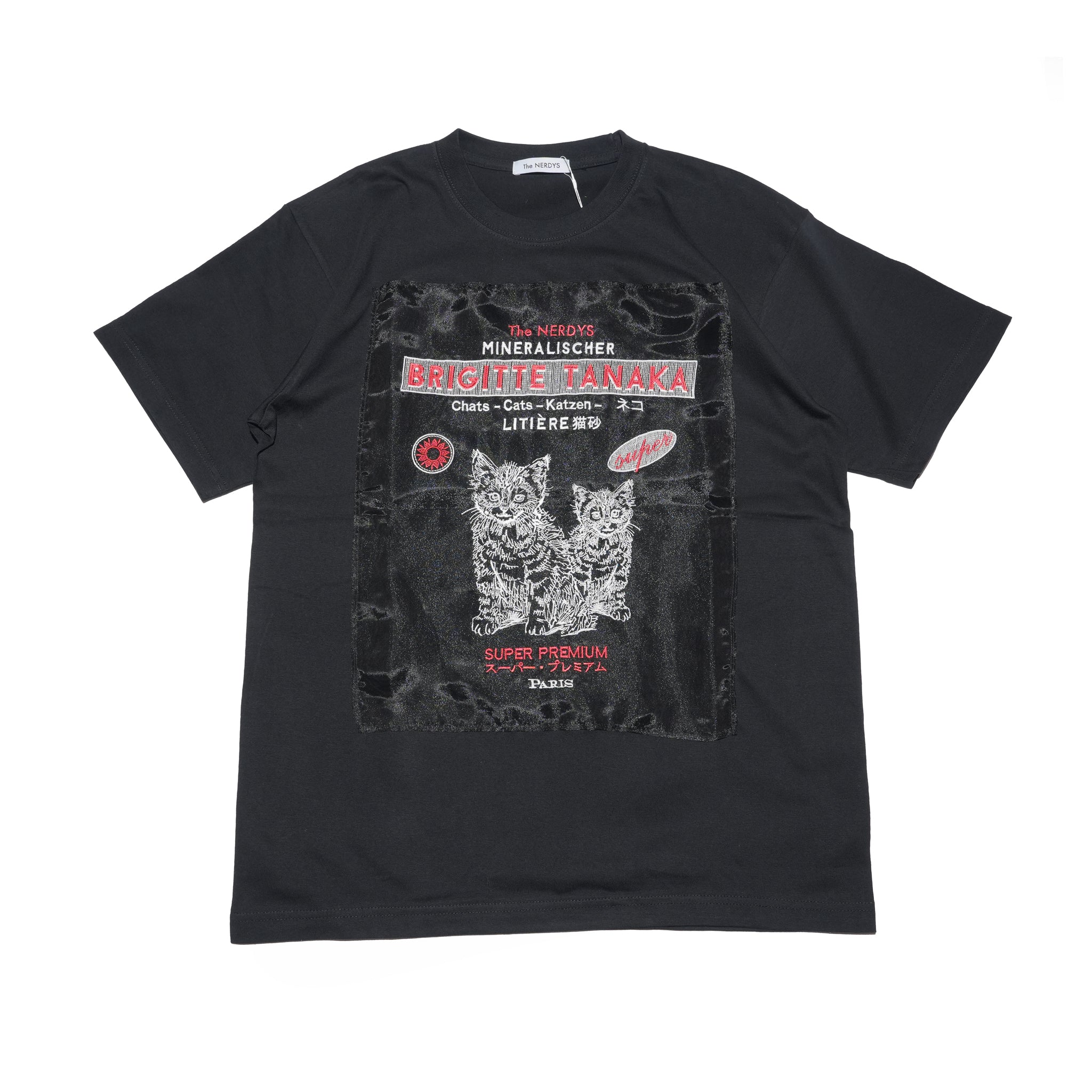 Brigitte Tanaka × The NERDYS CATS T-shirt – Black | The NERDYS