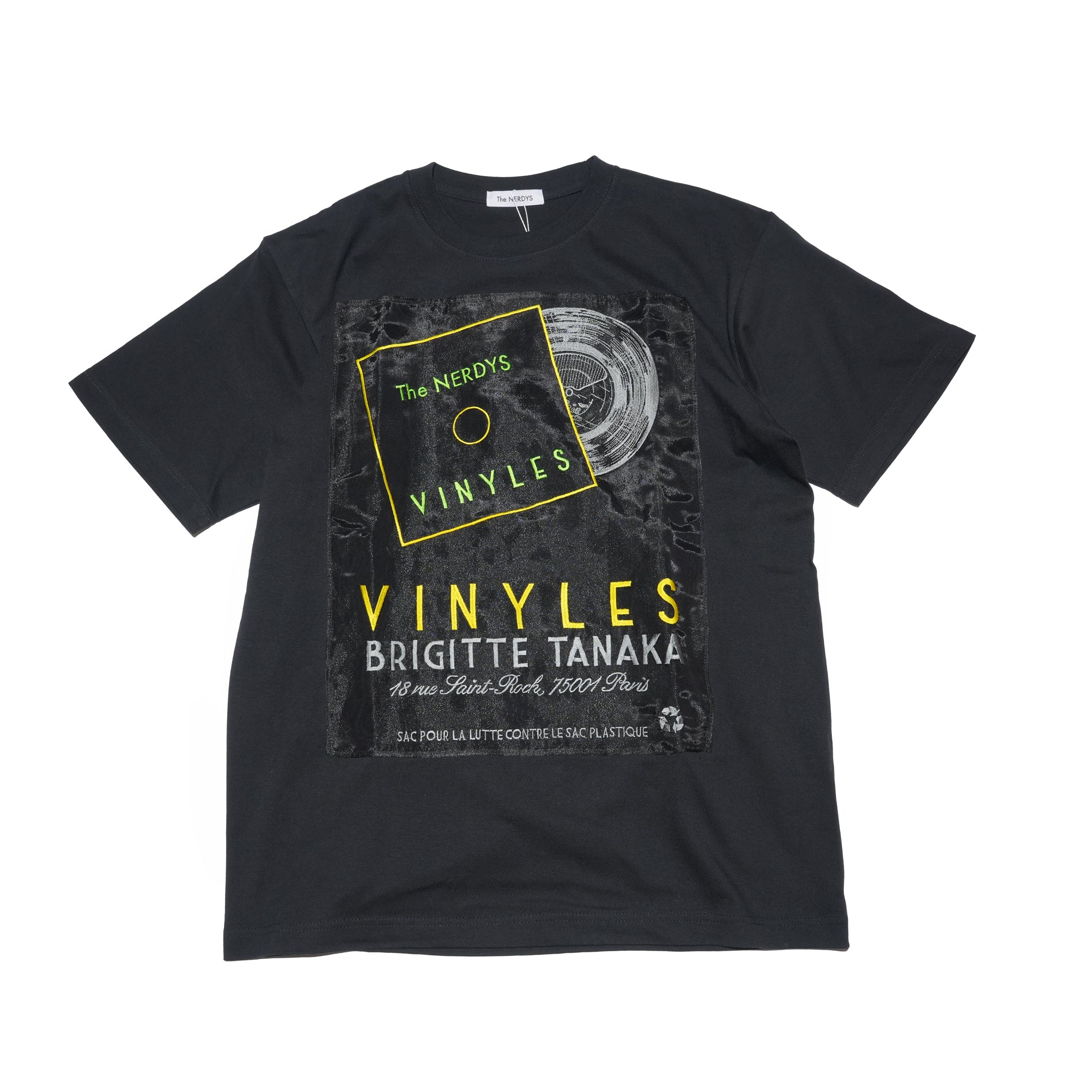 Brigitte Tanaka × The NERDYS VINYLES T-shirt – Black | The NERDYS
