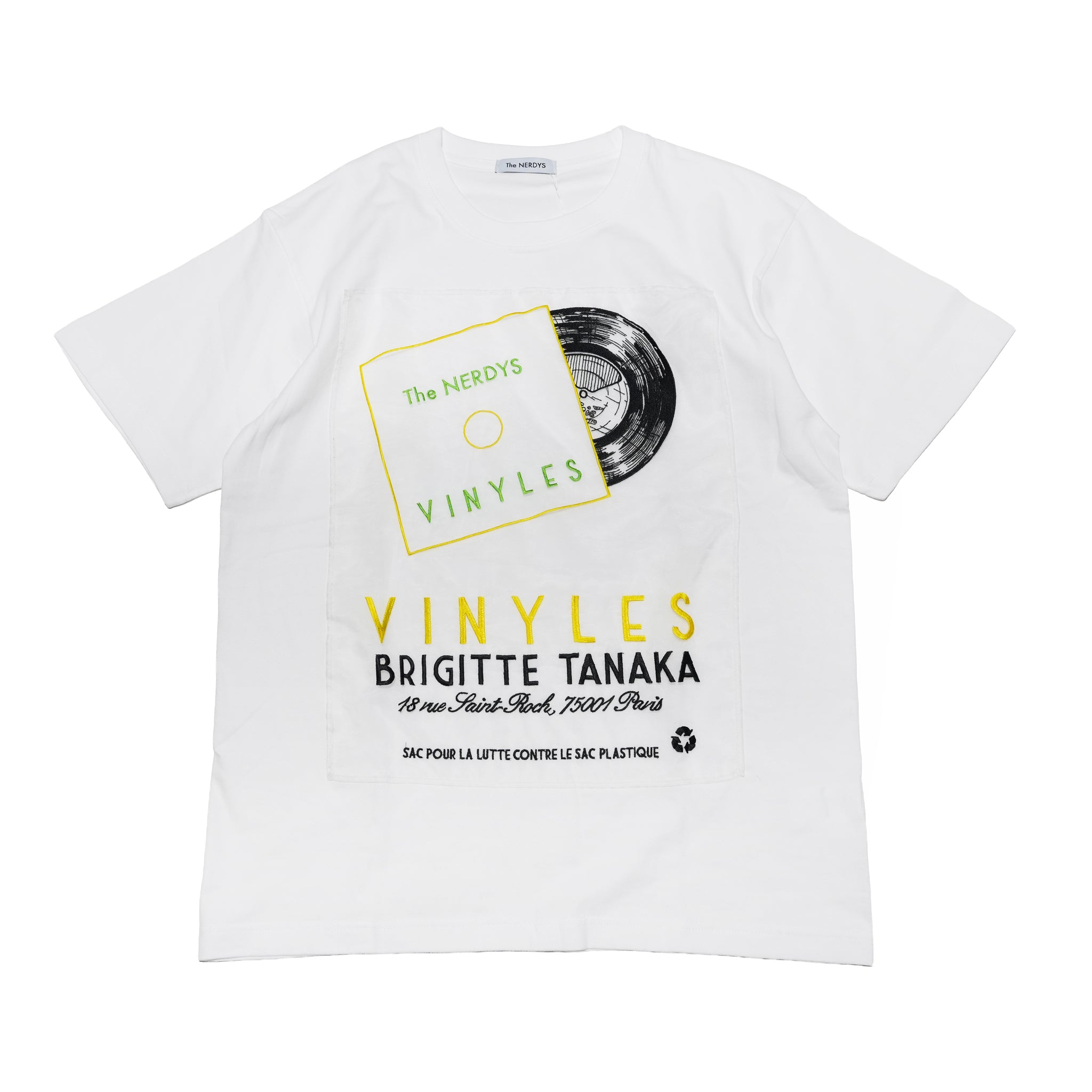 Brigitte Tanaka × The NERDYS VINYLES T-shirt – White | The NERDYS