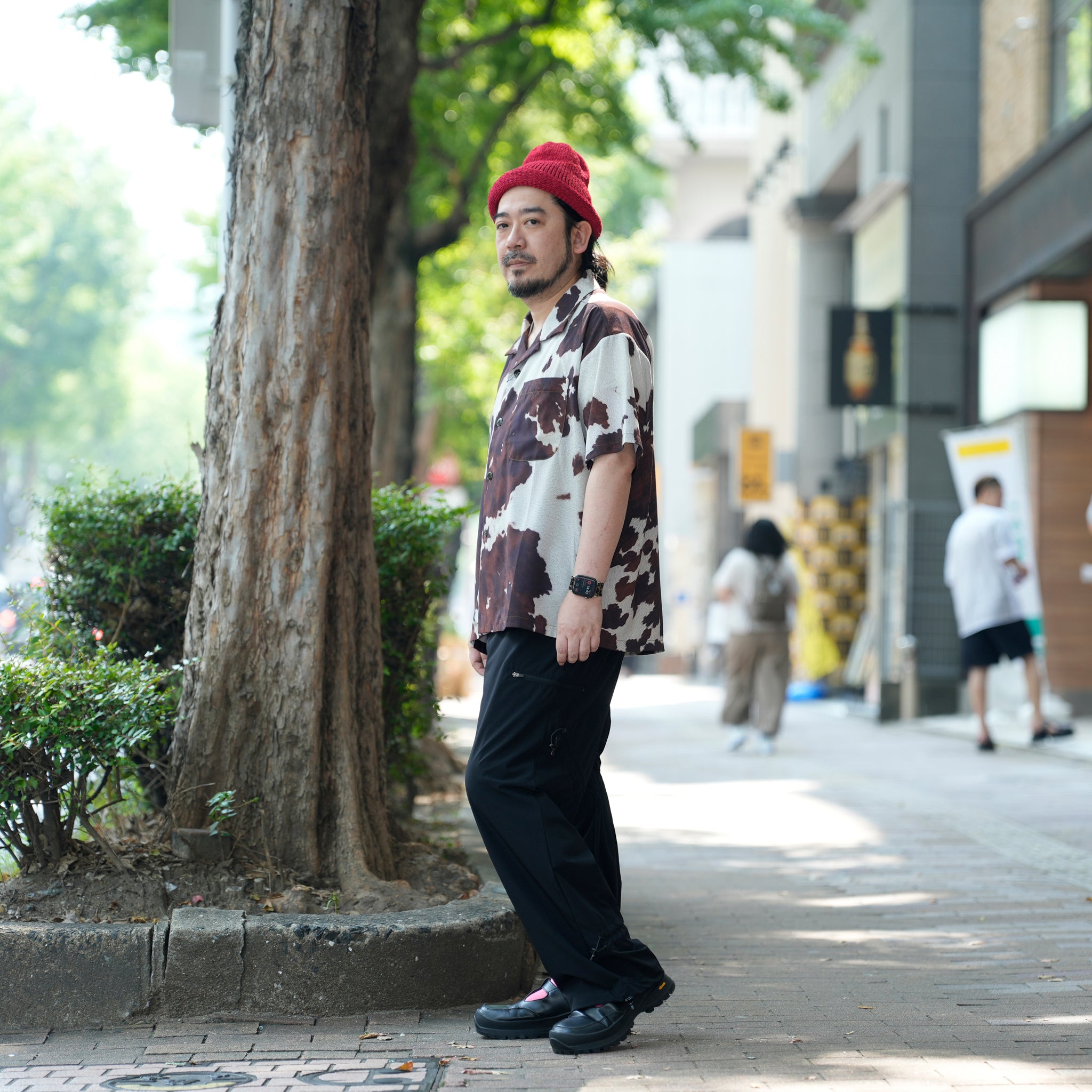 Pla25sst04_Print | Cowhide printed shirt | Color:Print【PLATEAU STUDIO_プラトー スタジオ】【archive】