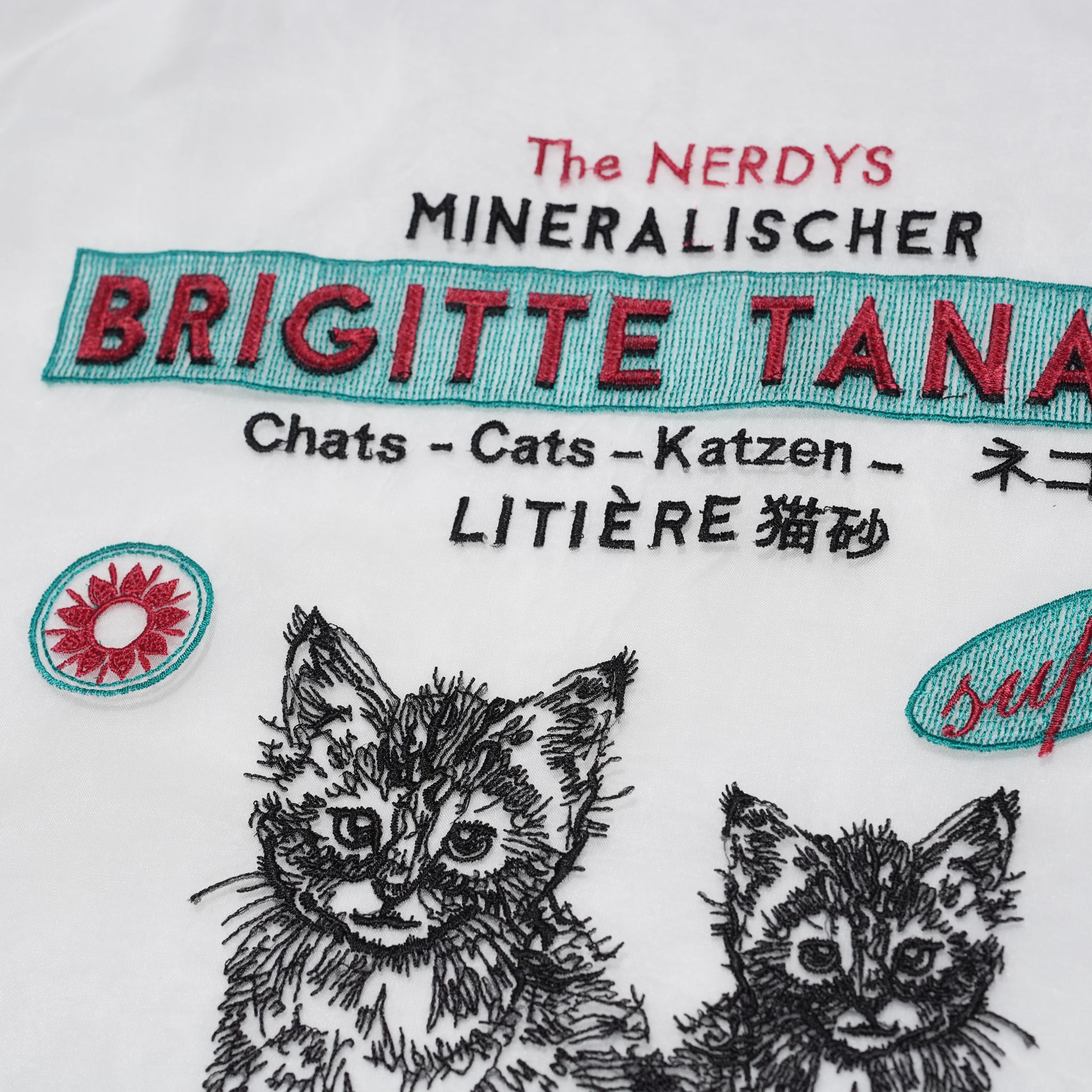 Brigitte Tanaka × The NERDYS CATS T-shirt – White | The NERDYS
