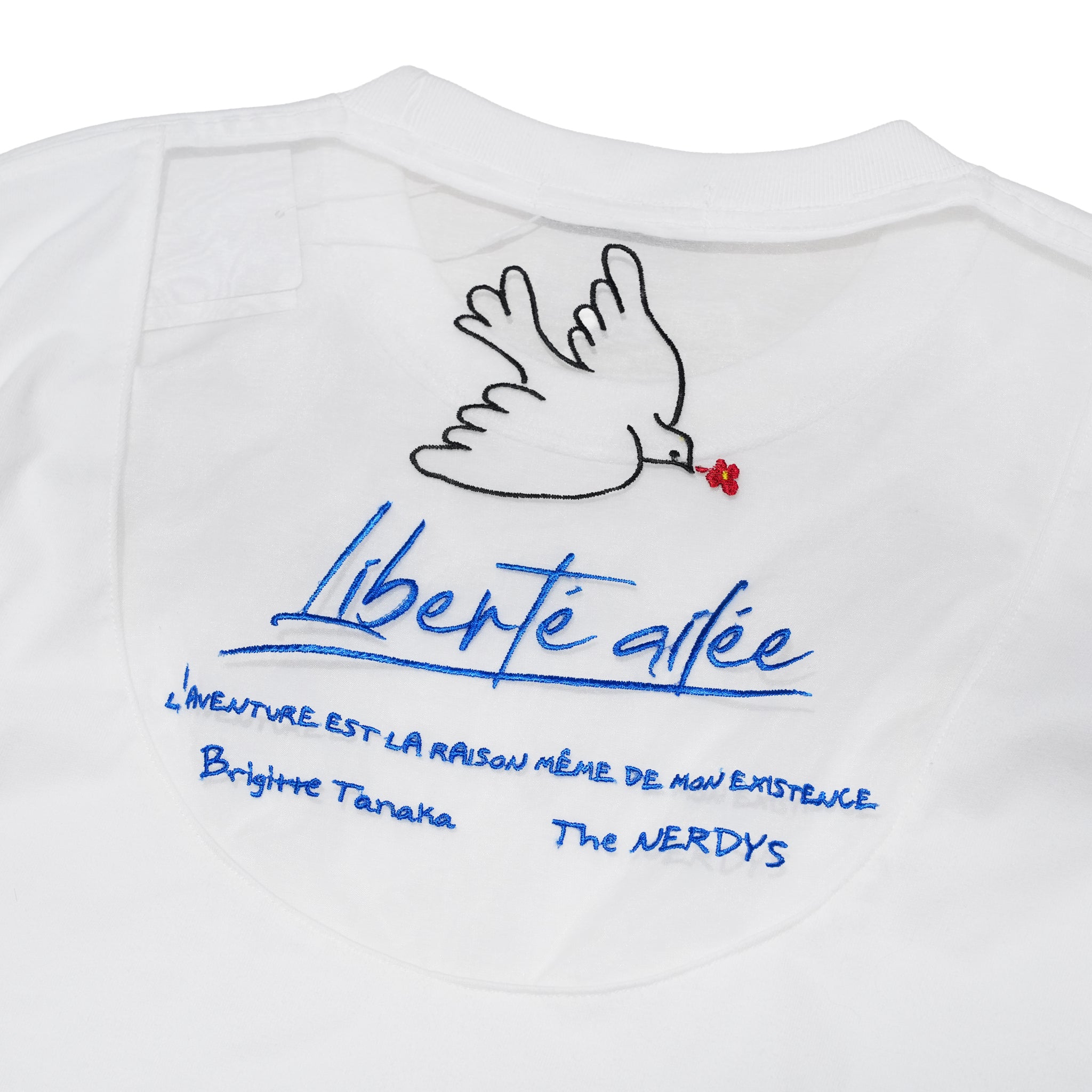 Brigitte Tanaka × The NERDYS PICASO back T-shirt – White | The NERDYS