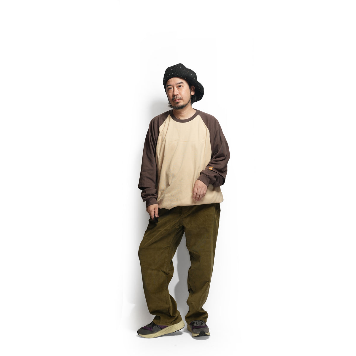 GMLR | Raglan Layered Long-Sleeve T-Shirt – Brown | GAMELRA