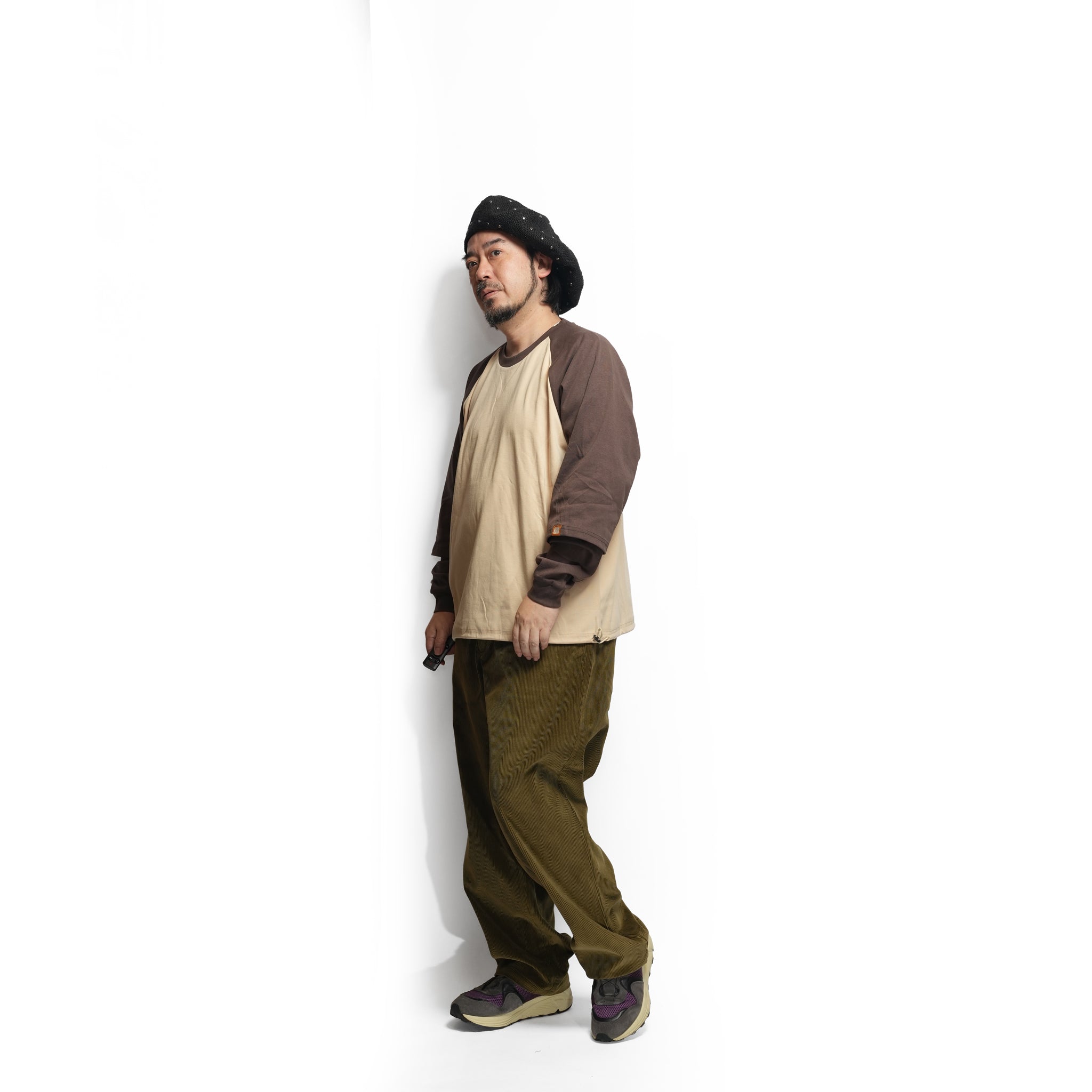 GMLR | Raglan Layered Long-Sleeve T-Shirt – Brown | GAMELRA