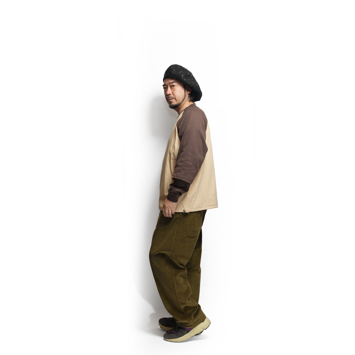 GMLR | Raglan Layered Long-Sleeve T-Shirt – Brown | GAMELRA