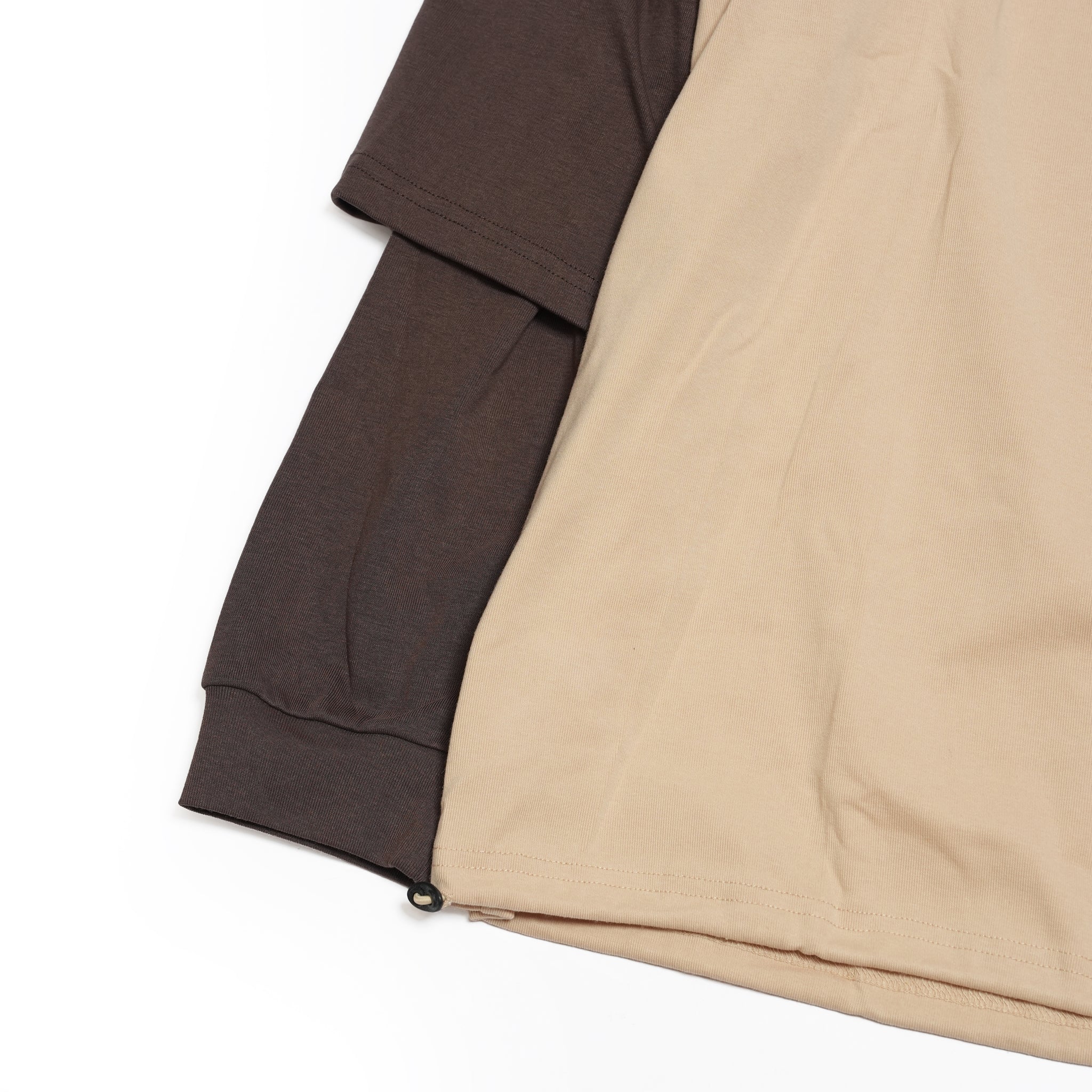 GMLR | Raglan Layered Long-Sleeve T-Shirt – Brown | GAMELRA