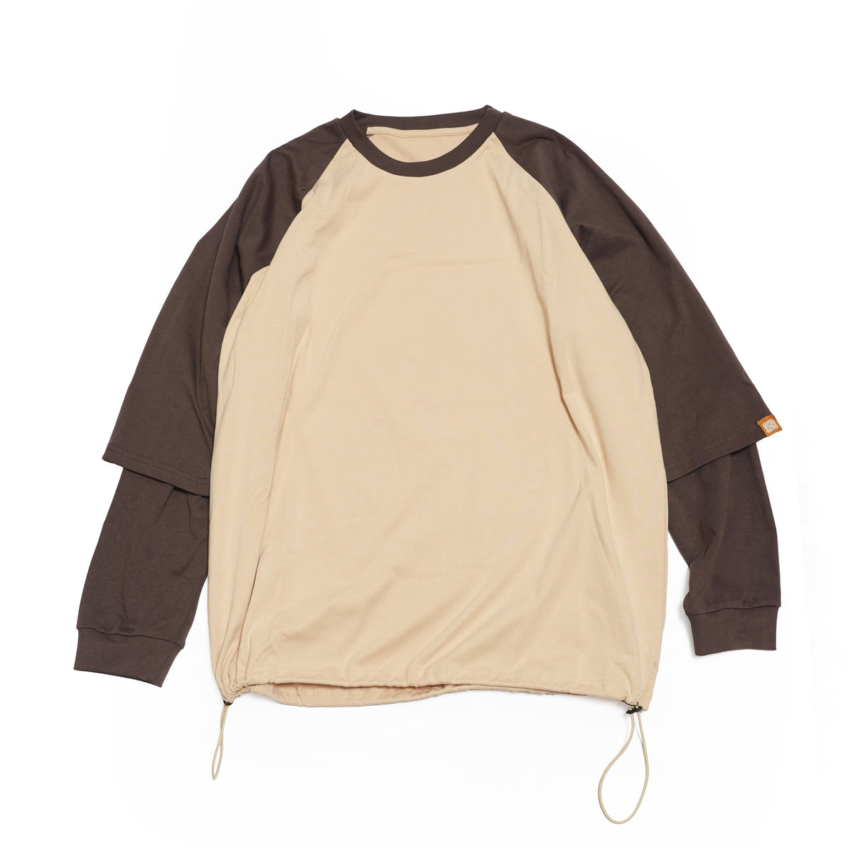 GMLR | Raglan Layered Long-Sleeve T-Shirt – Brown | GAMELRA
